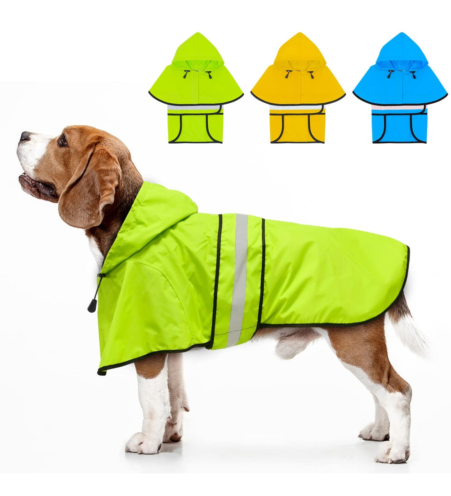 Buy Weesiber Reflective Waterproof Dog Rain Coat - Adjustable Pet Jacket & Poncho with Hood for All Sizes (M Green) - Buy Online on GoSupps.com