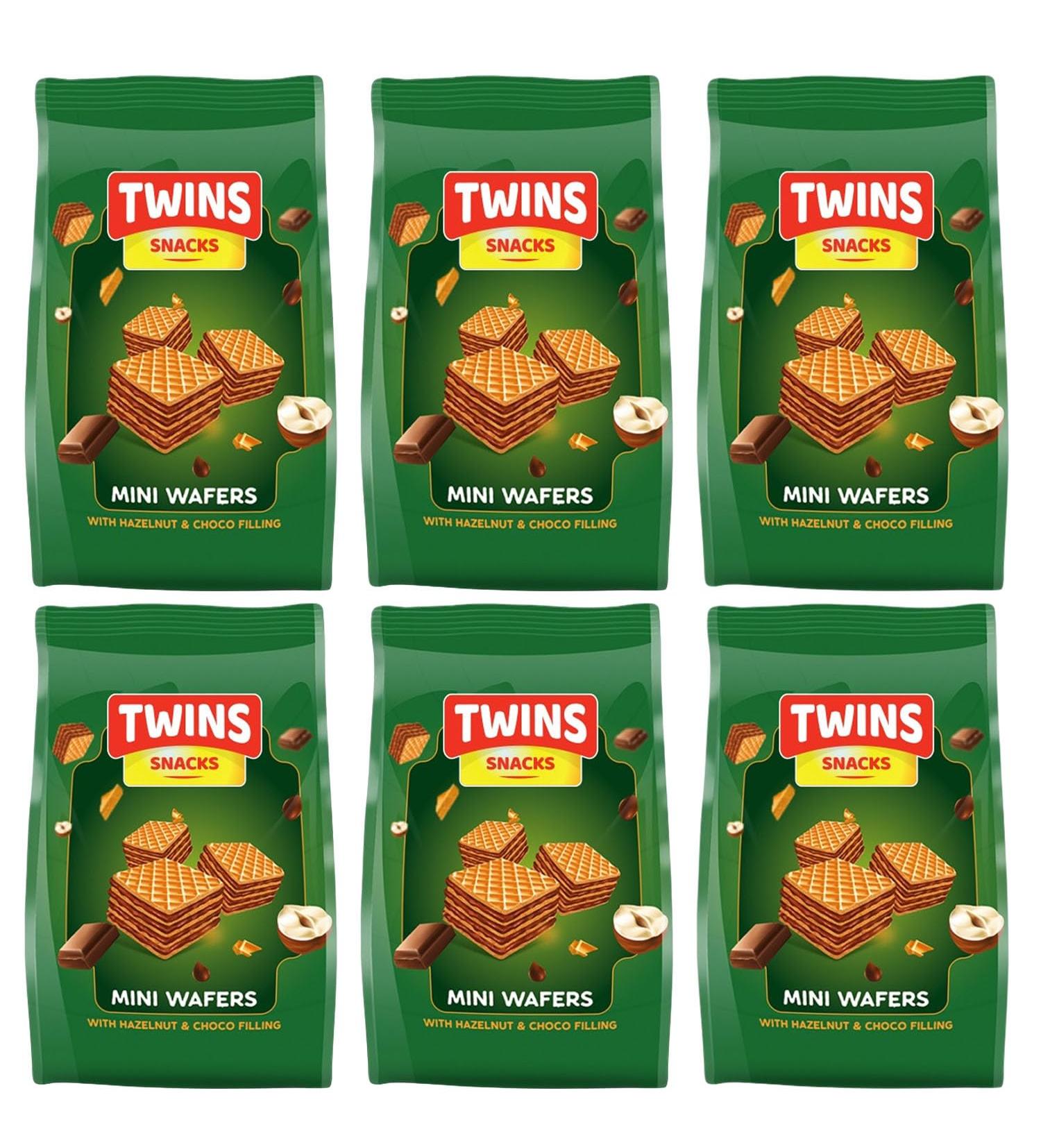 Twins Mini Wafers Cubes Biscuits (150 Gram) - Various Flavoured creamy & crispy Wafers - Crunch Anytime Anywhere - Perfect For TeaTime Snacks (Pack of 6 Hazelnut & Choco Filling) Hazelnut & Choco Filling Pack of 6 - Buy Online on GoSupps.com