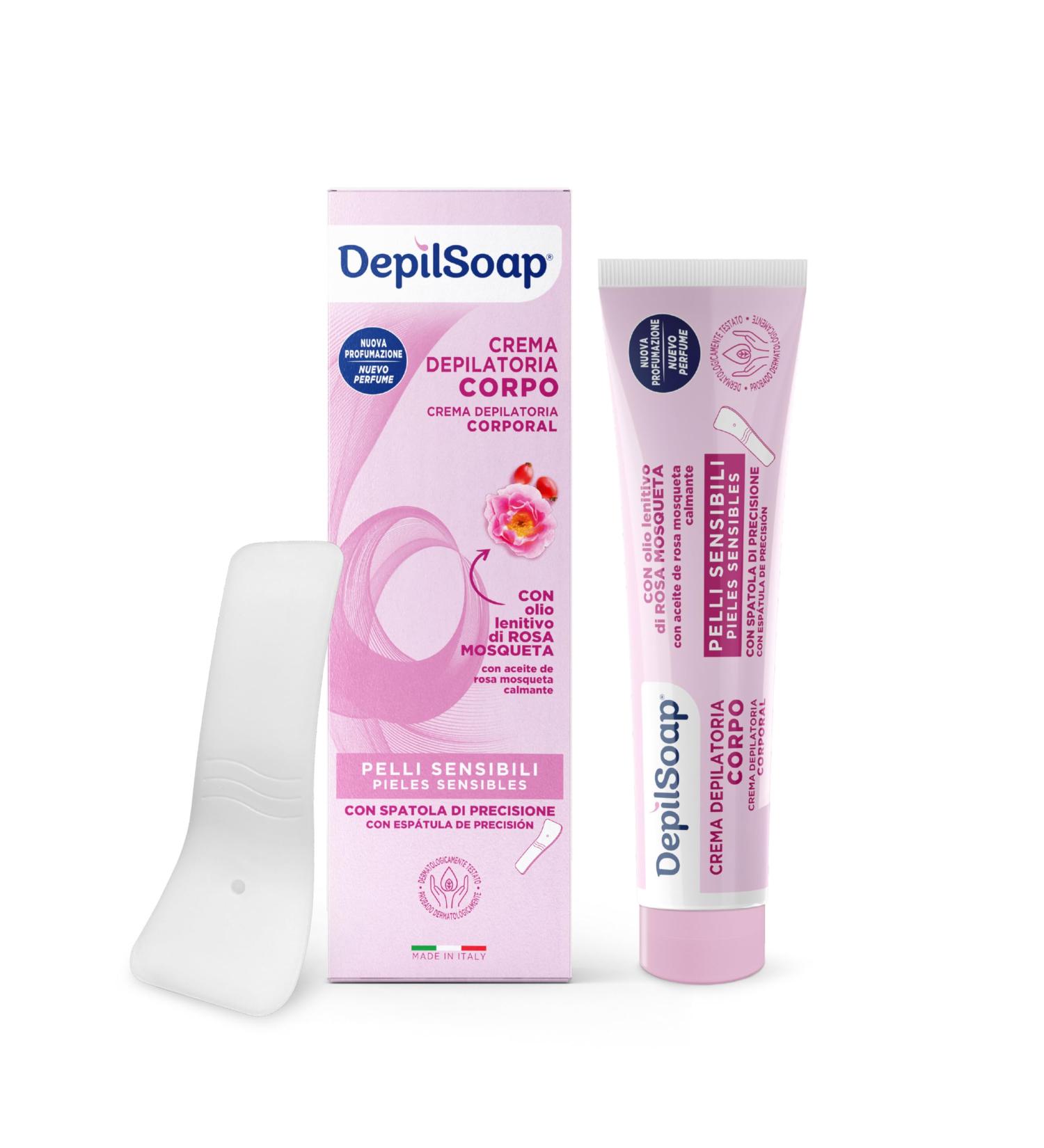  DEPILSOAP Hair Removal Cream Body 150 ml - Sensitive Skin - Ammonia-Free - Enriched with Mossy Rose Oil and Hyaluronic Acid - Delicate fragrance by floral notes - Buy Online on GoSupps.com