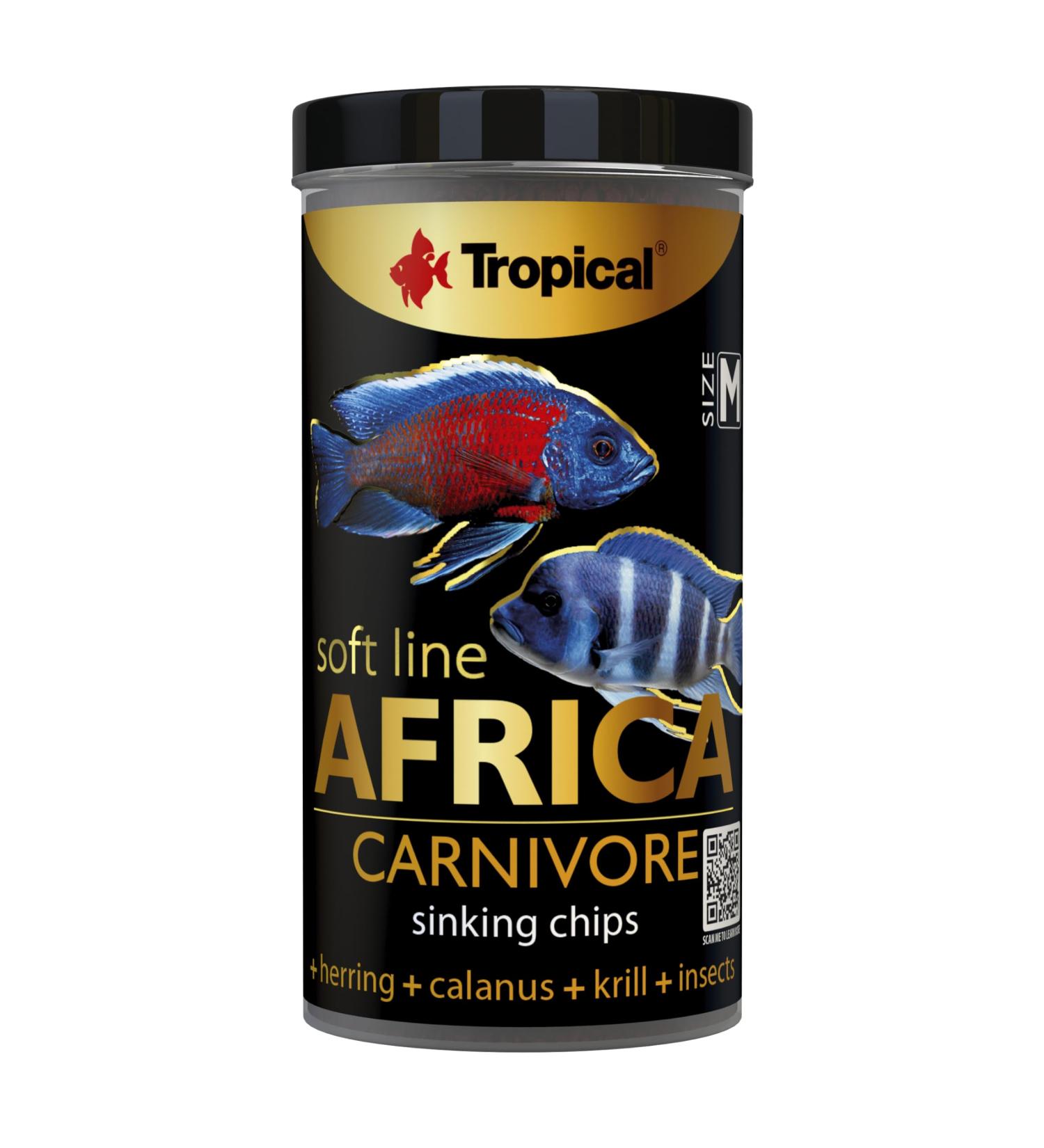 TROPICAL TR67524 Multi-Ingredient Food in the Form of Chips Descendants for African Omnivorous/Carnivorous Fish 130 g