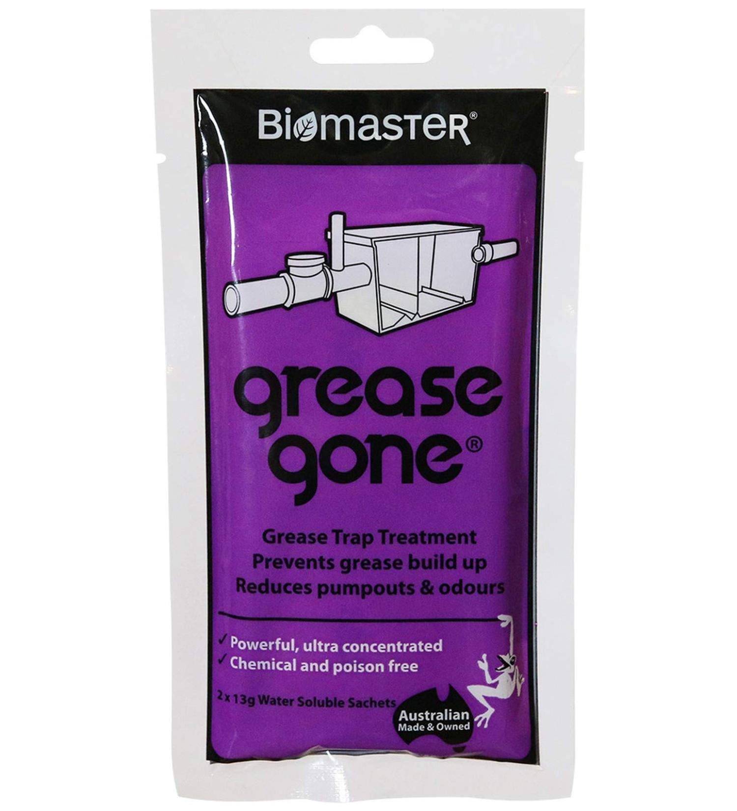 Grease Gone Grease Trap Cleaner - Dissolves Fat Oil & Grease Reduces Odors - 2 Soluble Sachets for Effective Treatment - Buy Online on GoSupps.com