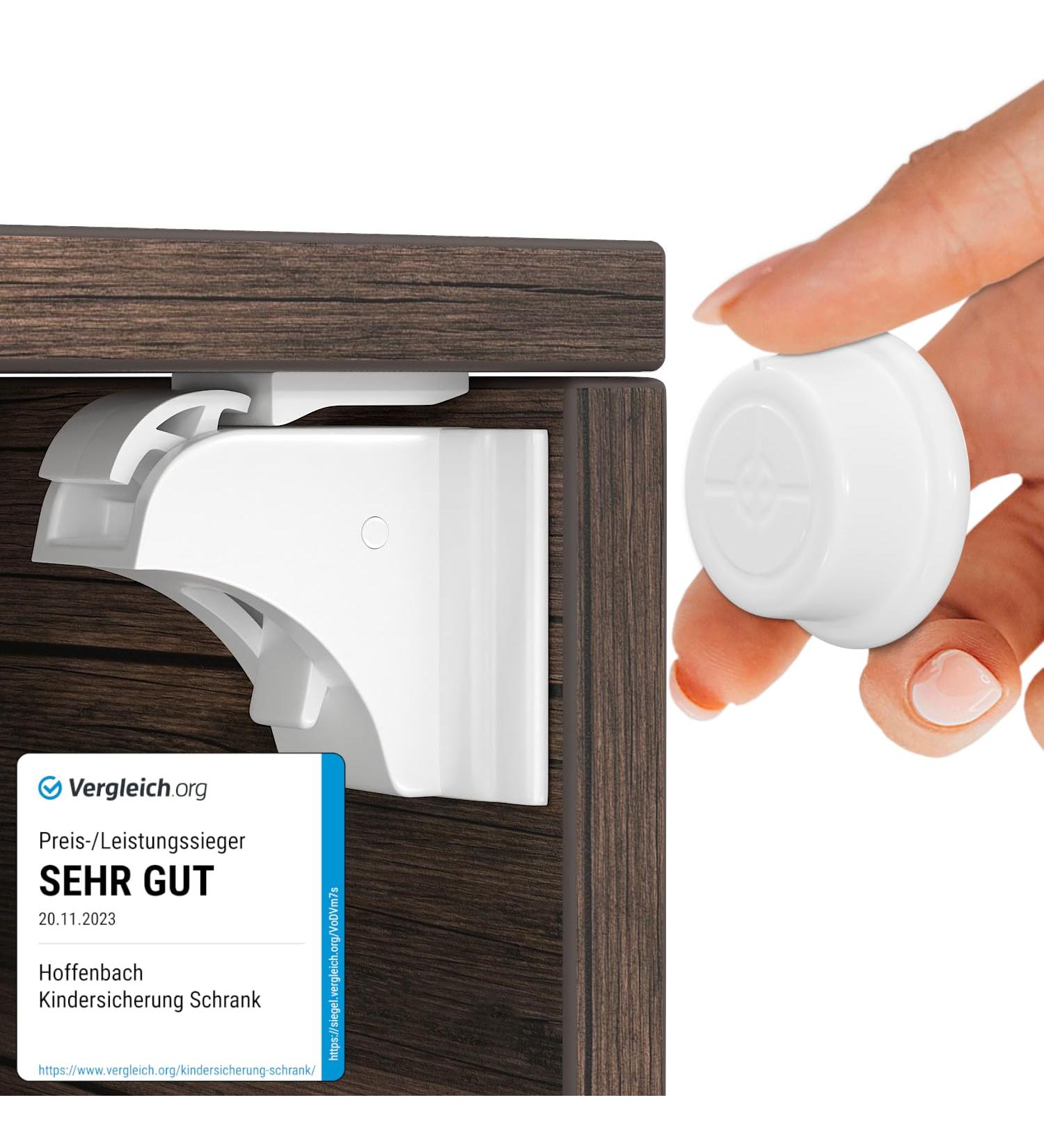 Hoffenbach Magnetic Child Protection | 12+3 Cabinet & Drawer Safety | Invisible 3M Adhesive Assembly Aids for Babies & Children - Buy Online on GoSupps.com