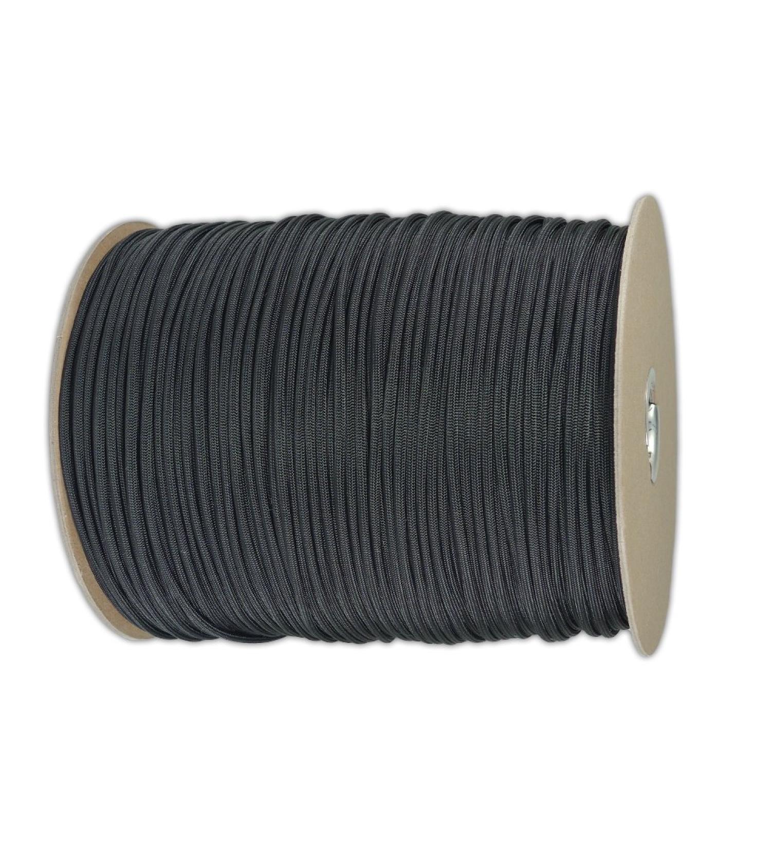 Paracord Planet Paracord (50+ Colors) - 1,000 Foot spools - 250 Foot spools - 100 feet Hank Black 100 Feet