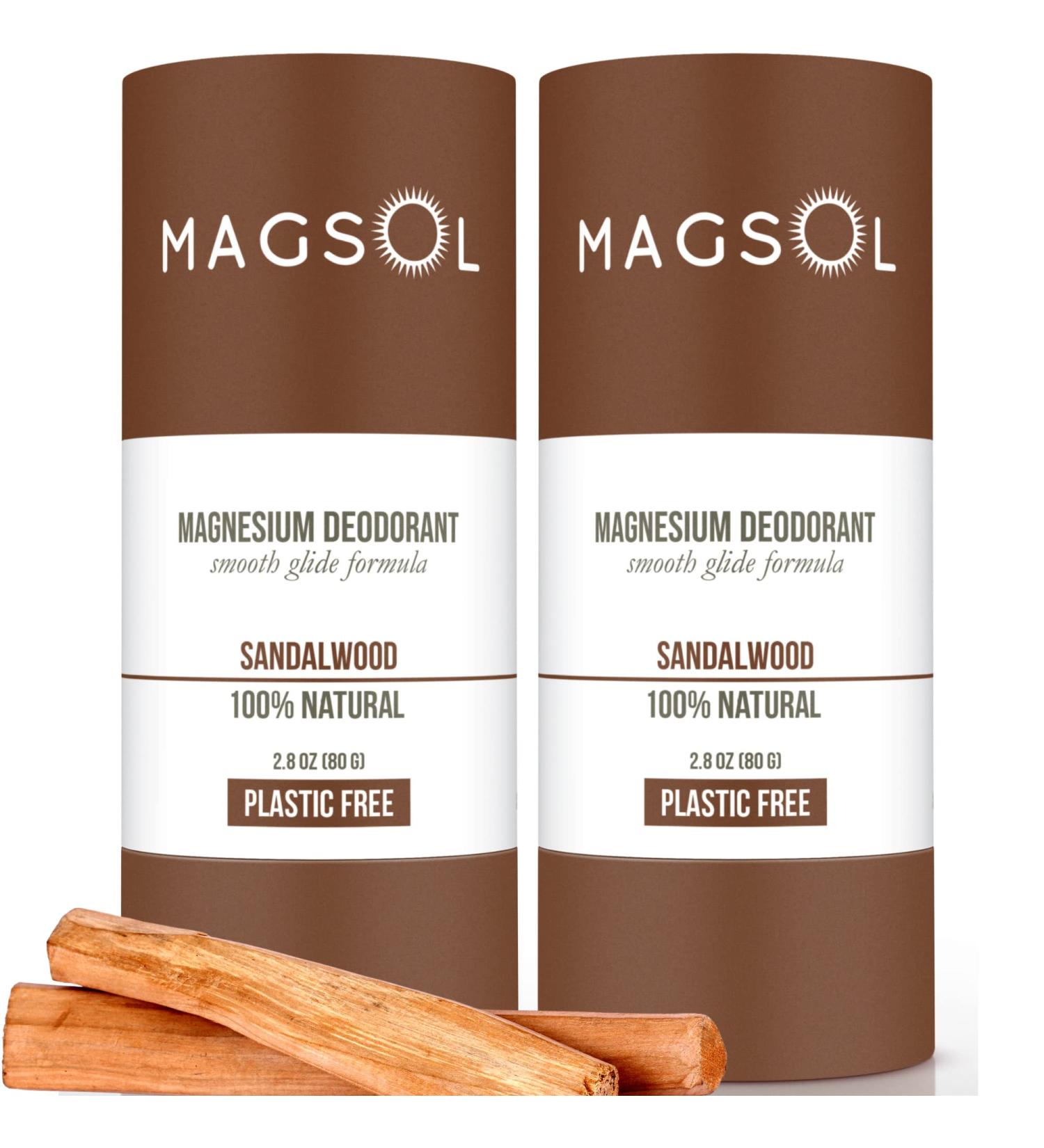 Natural Deodorant for Men - Plastic-Free, Biodegradable Packaging - Sandalwood Scent - 2 Pack - Buy Online on GoSupps.com