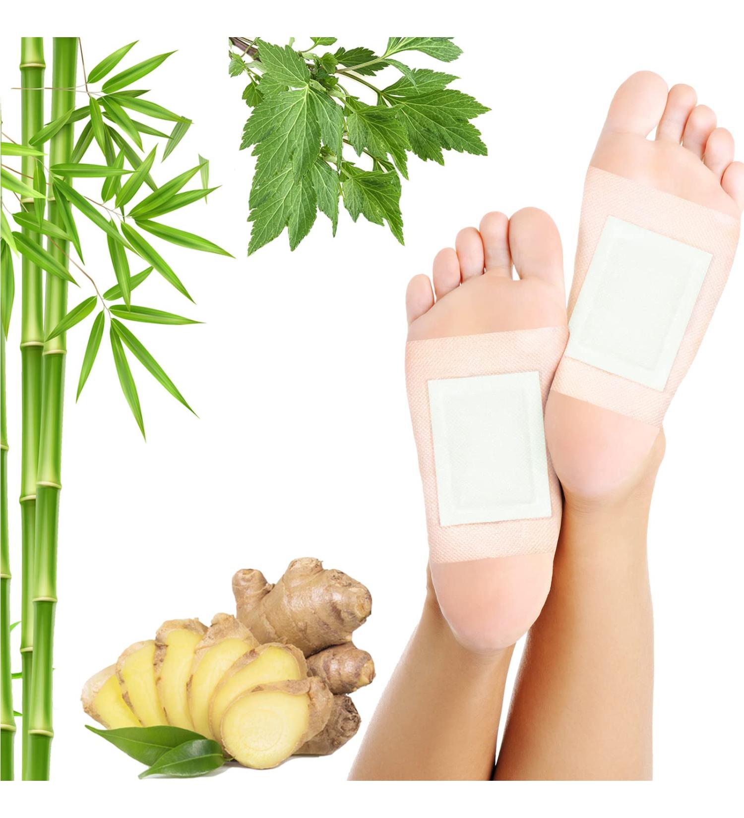 Lymphatic Drainage Ginger Foot Pads - 50 Deep Cleansing Foot Patches for Stress Relief & Better Sleep Quality - Buy Online on GoSupps.com