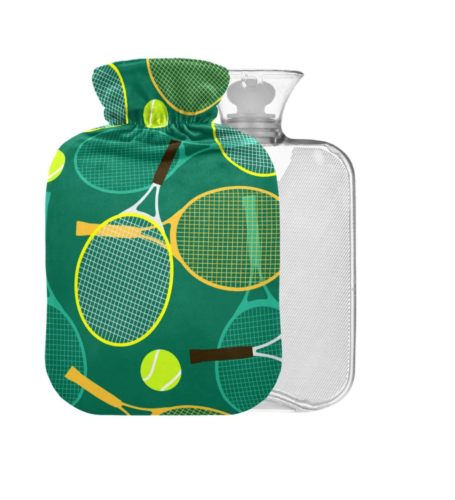 Tennis Ball Hot Water Bottle with Cover - 1L Pain Relief | BAP-Free for Bed Hand & Feet - Buy Online on GoSupps.com