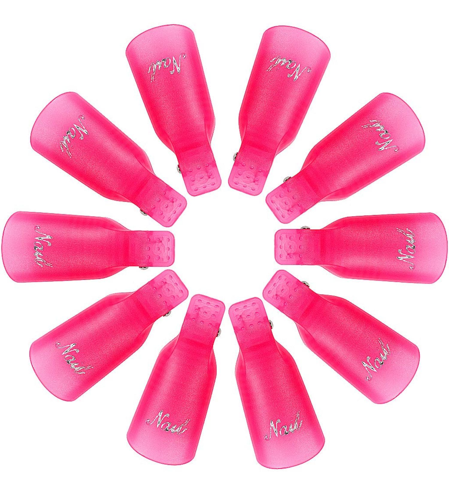 10 PCS Nail Polish Remover Clips for Toenail & Finger UV Gel Polish - Rose Red - Buy Online on GoSupps.com