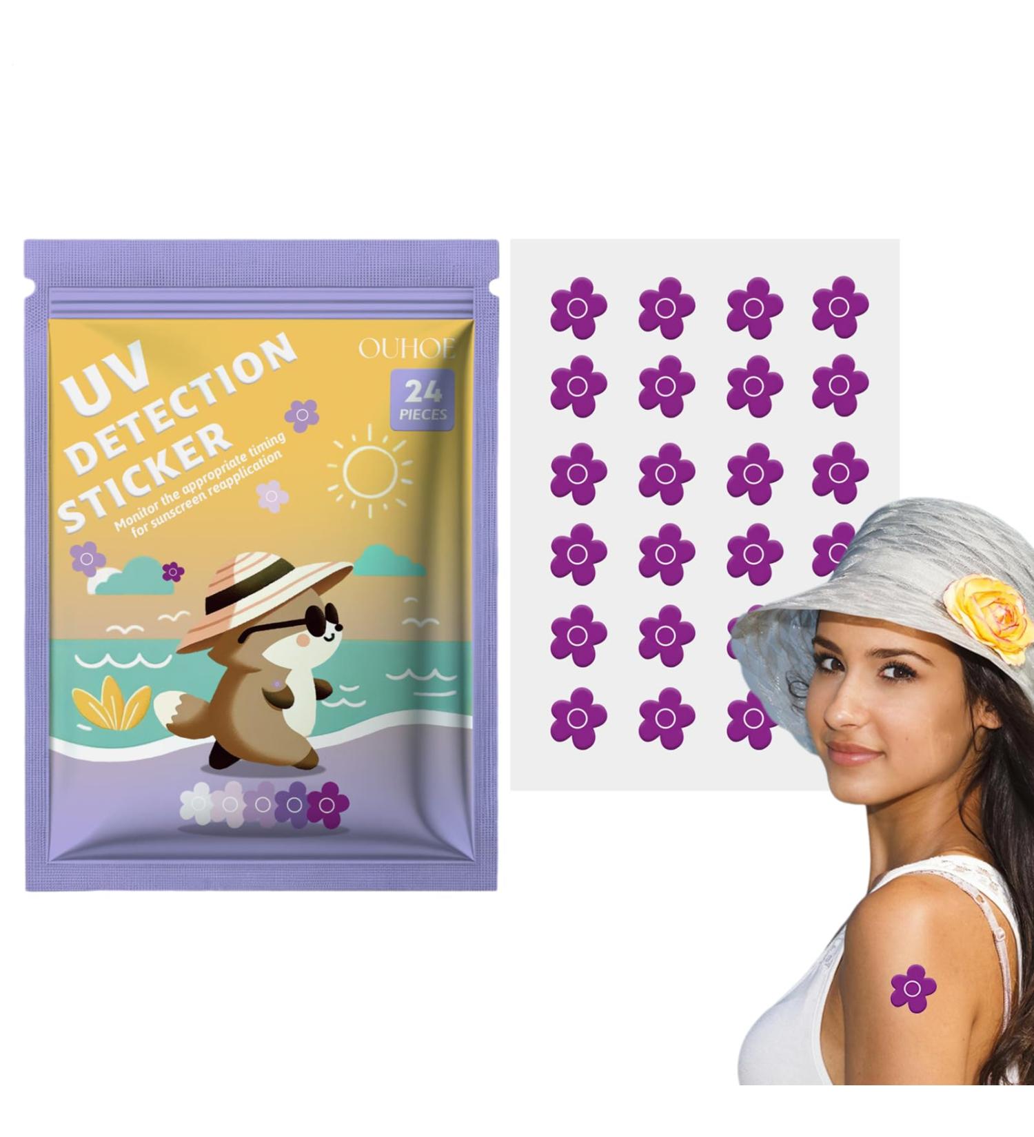 Autocollants de d tection UV - 24 Autocollants de rappel de cr me solaire | DOTS SCRIOR Stickers UV | Patches de d tection UV | Autocollants de d tection UV pour la cr me solaire les et les - Buy Online on GoSupps.com