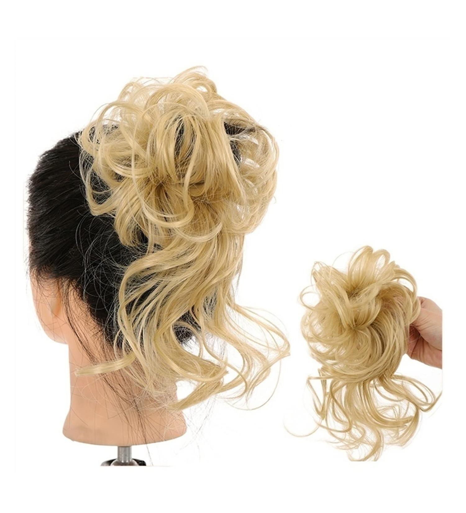 Hair Chignon Synthetic Curly Hair Bun Ponytail Hair Extensions Long Messy Curly Hair Bun with Elastic Band Women Hair Bun Headbands Messy Bun Hair Piece (Color : 0011) - Buy Online on GoSupps.com