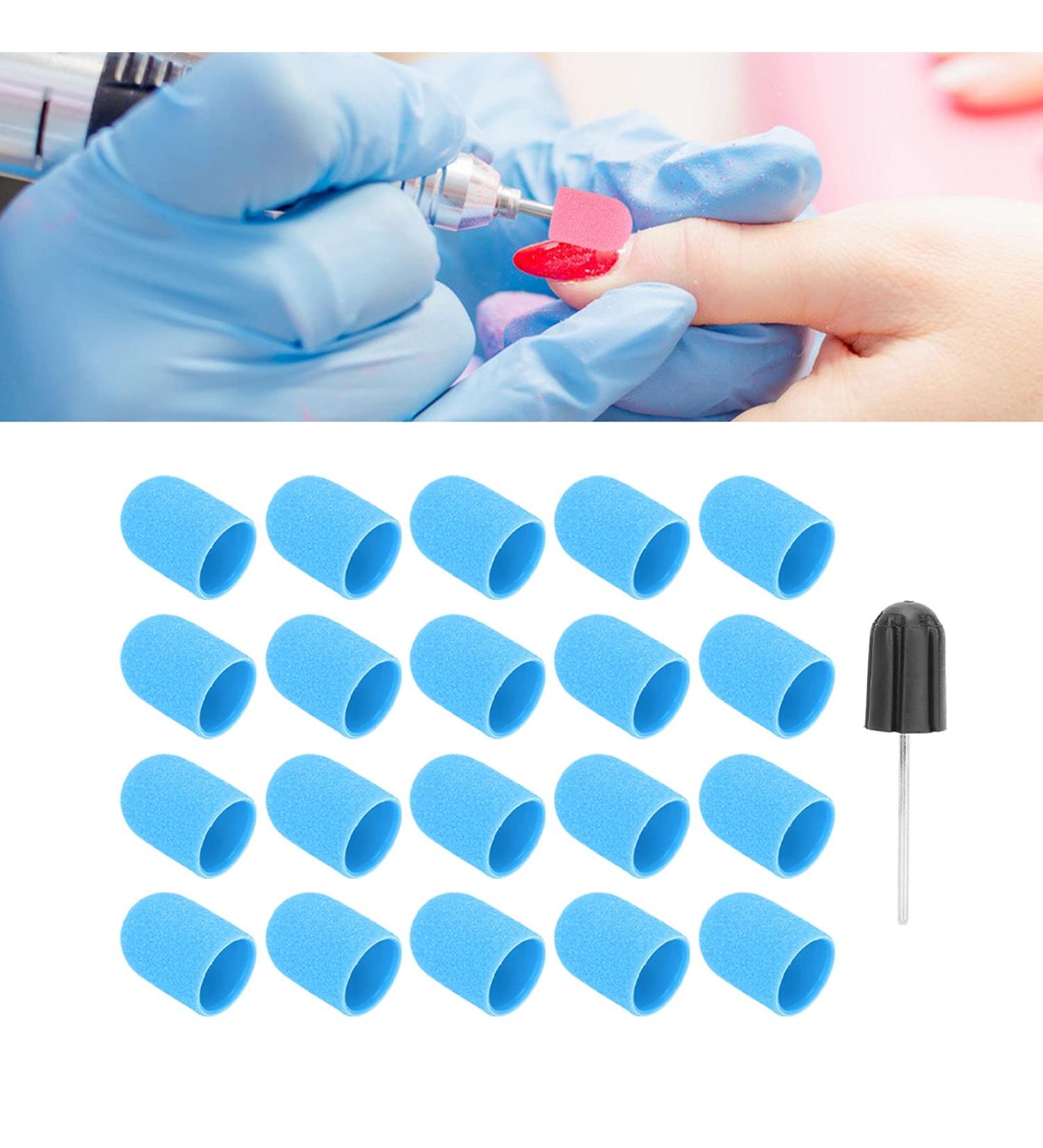 Nail Art Grinding Caps Set - Professional Nail Drill Polishing Tools for Salon & Home (16x25mm Blue) - Buy Online on GoSupps.com
