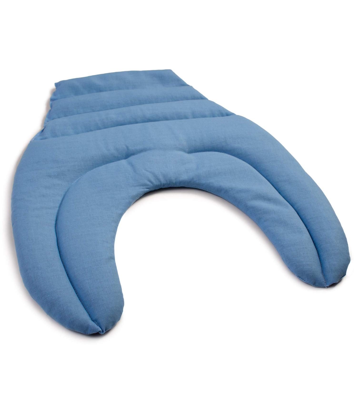Light Blue Neck Pillow with Back Support - Cherry Stone Heat Pad for Neck & Back Relief - Buy Online on GoSupps.com