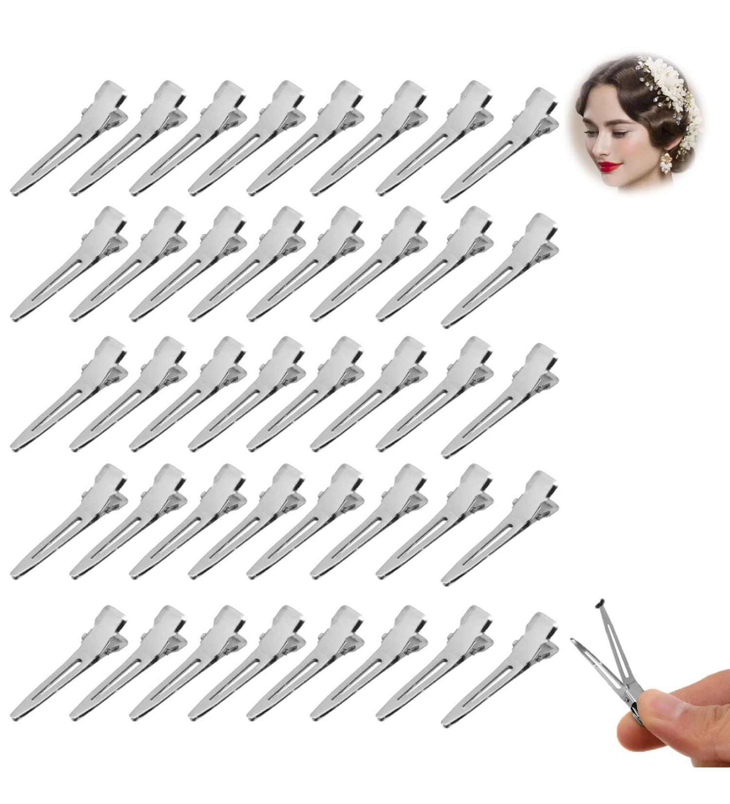 Alligator Clips Metal Alligator Curl Clips Duck Bill Hair Clips Silver Hair Clips with Storage Box Alligator Curl Hair Clips for Hairdressing Salon Hairdressing DIY 60 Pieces - Buy Online on GoSupps.com