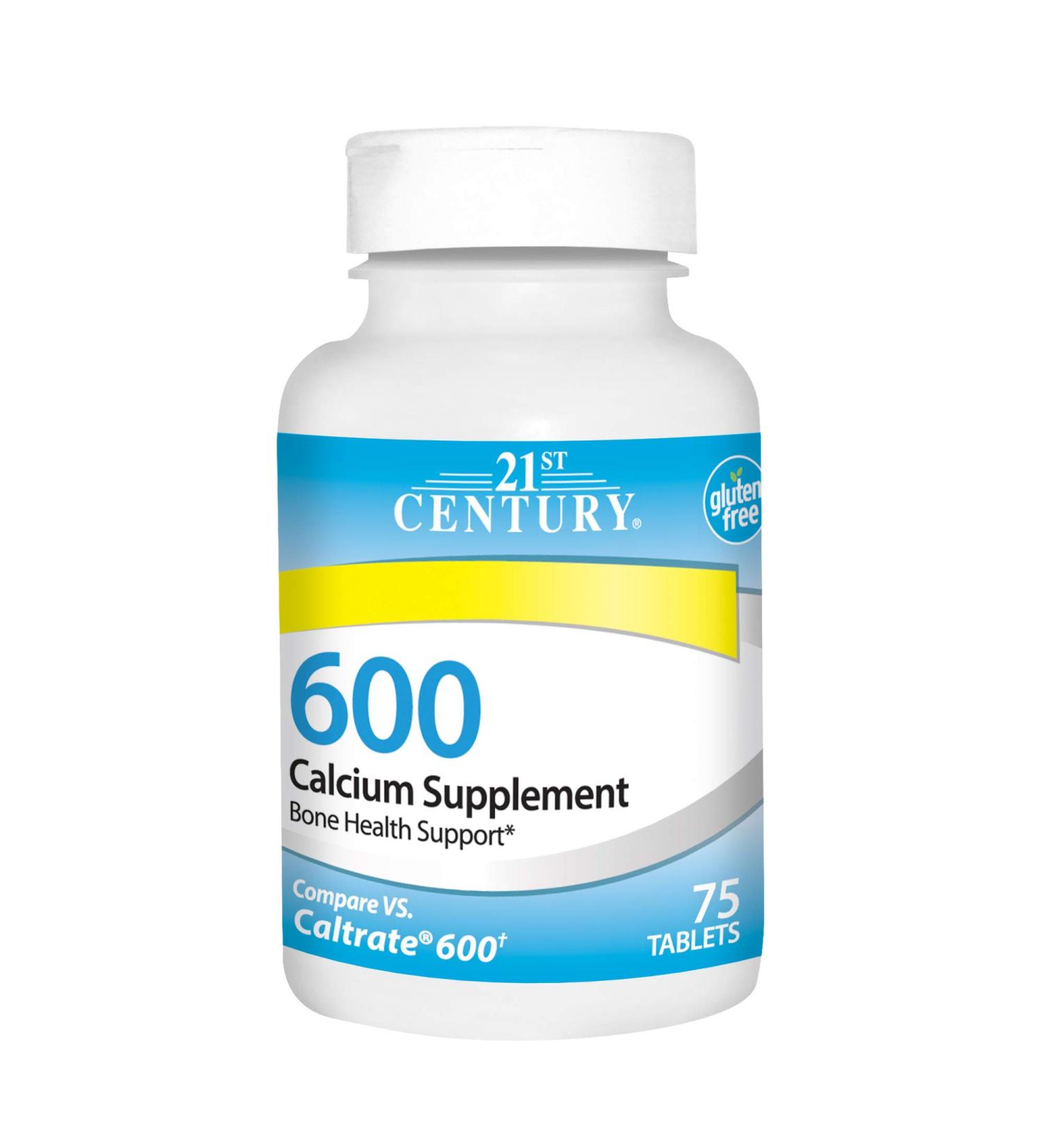 21st Century Calcium Supplement 600mg - 75 Tablets for Bone Health - Buy Online on GoSupps.com