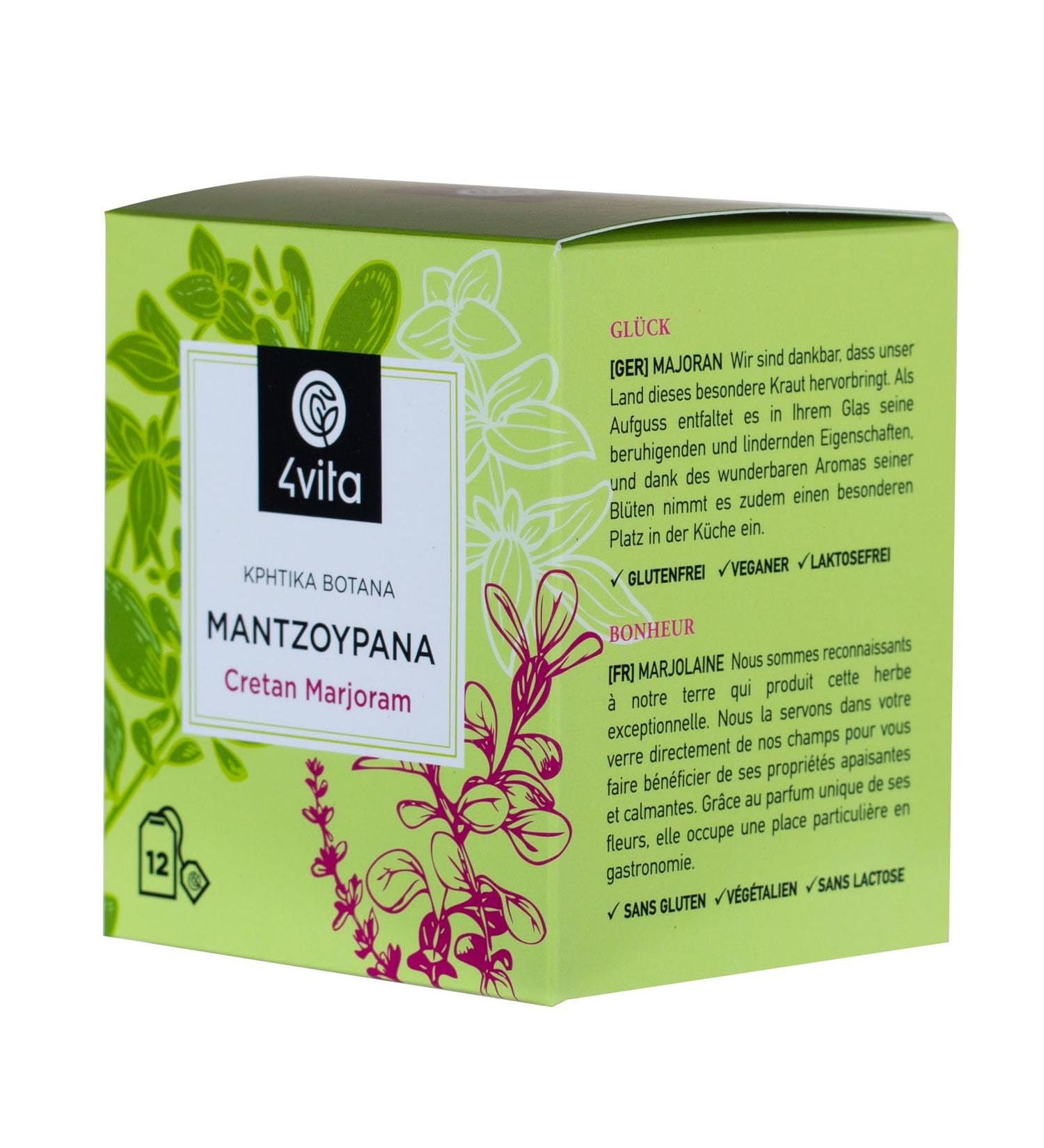 Greek Herbal Tea Marjoram by 4Vita (12 sachets) - Buy Online on GoSupps.com