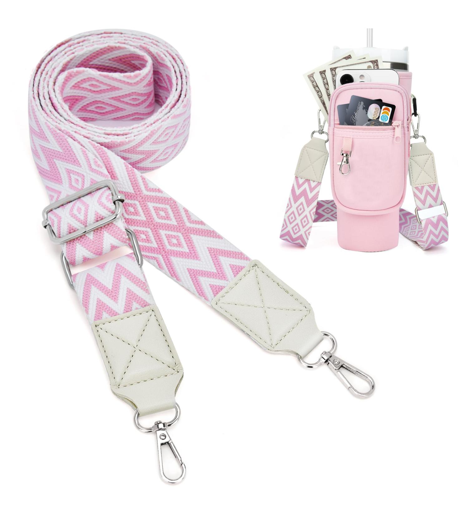 Buy Lokass Adjustable Shoulder Belt for Stanley Cup Carrier 142.2 cm Metal Hook Pink/White Ideal Replacement Strap for Crossbody & Handbags - Buy Online on GoSupps.com
