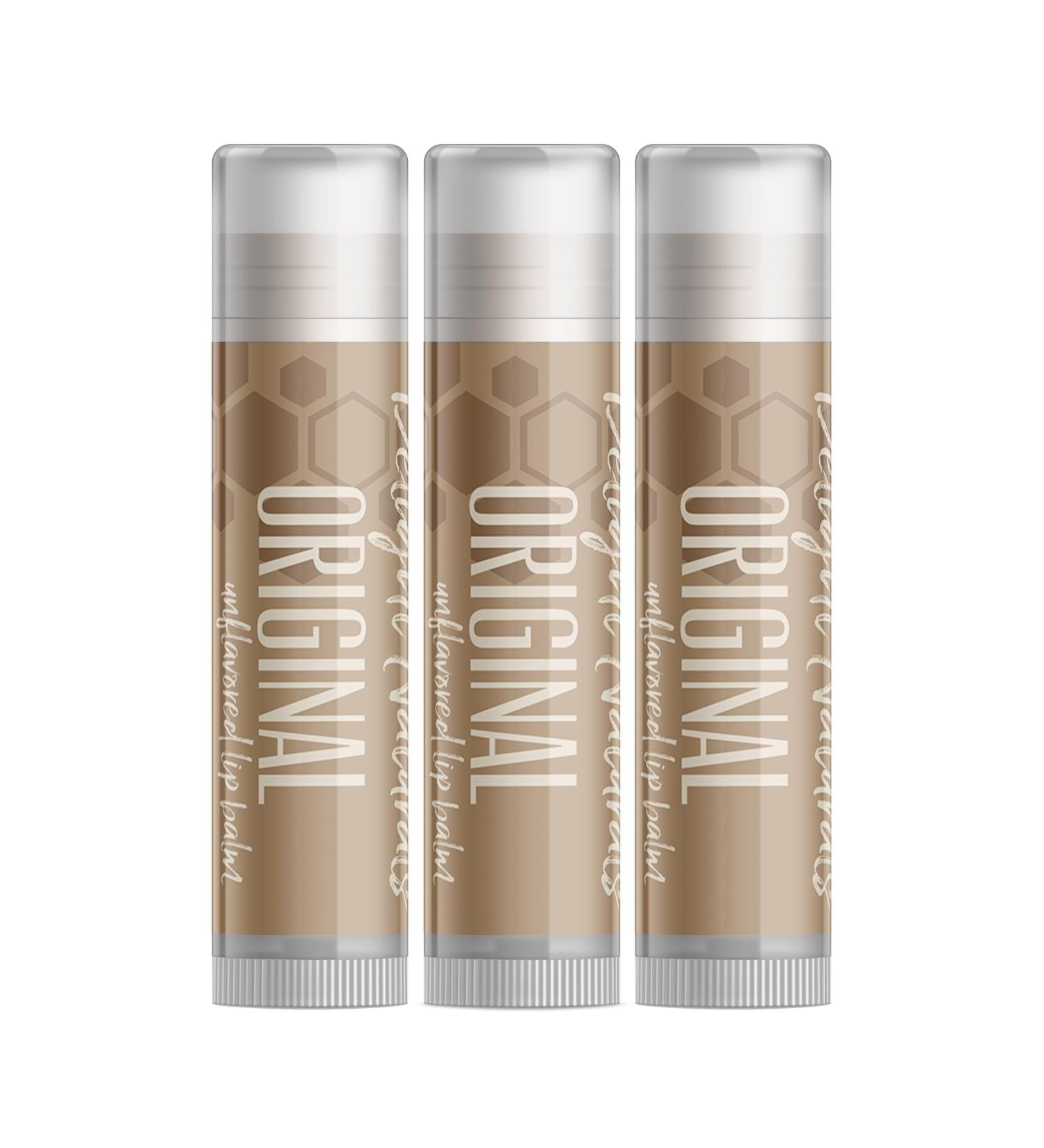 Original Unflavored Lip Balm - Set of Three | Natural Moisturizing Lip Care for All Skin Types - Shop Internationally - Buy Online on GoSupps.com