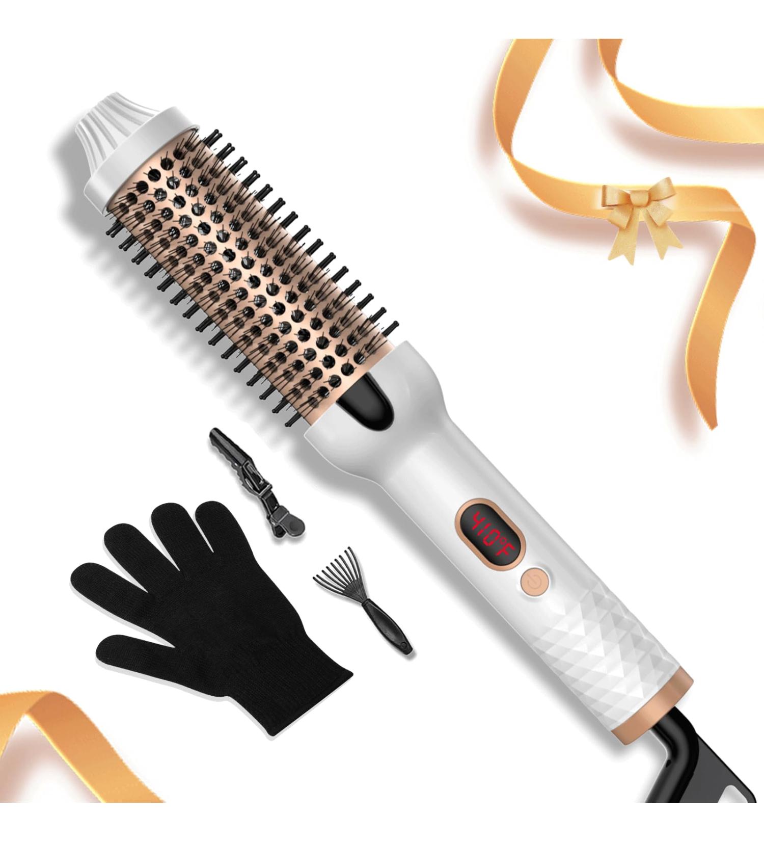 1.5 inch Thermal Brush 410 F 10 Temp with LCD Dispaly 110-240V Double PTC Ceramic Tourmaline Ionic Curling Comb Curling Brush Curling Iron Volumizing Brush 110-240V Heated Curling Brush White - Buy Online on GoSupps.com