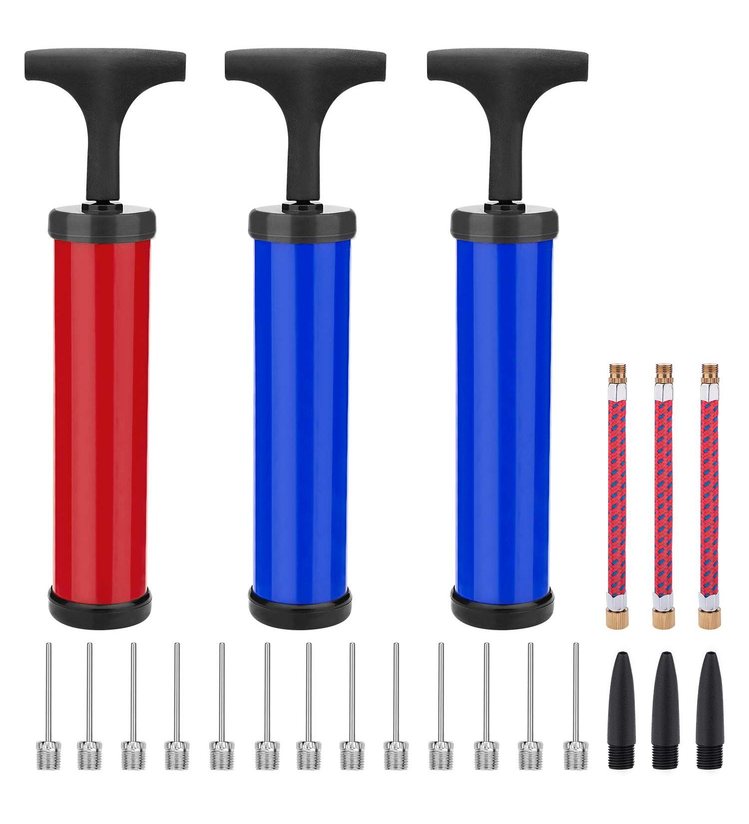 Awpeye 3 Set Ball Pump - Portable Hand Air Inflator Kit for Soccer, Basketball, Football, Volleyball - with Needle, Nozzle, Extension Hose - Buy Online on GoSupps.com