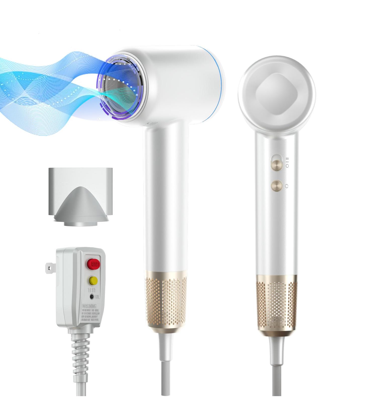 Professional High-Speed Hair Dryer 110 000 RPM | 1500W Ionic Blow Dryer for Fast Drying | Low Noise Thermo-Control Magnetic Diffuser - Perfect for Women & Kids - Buy Online on GoSupps.com