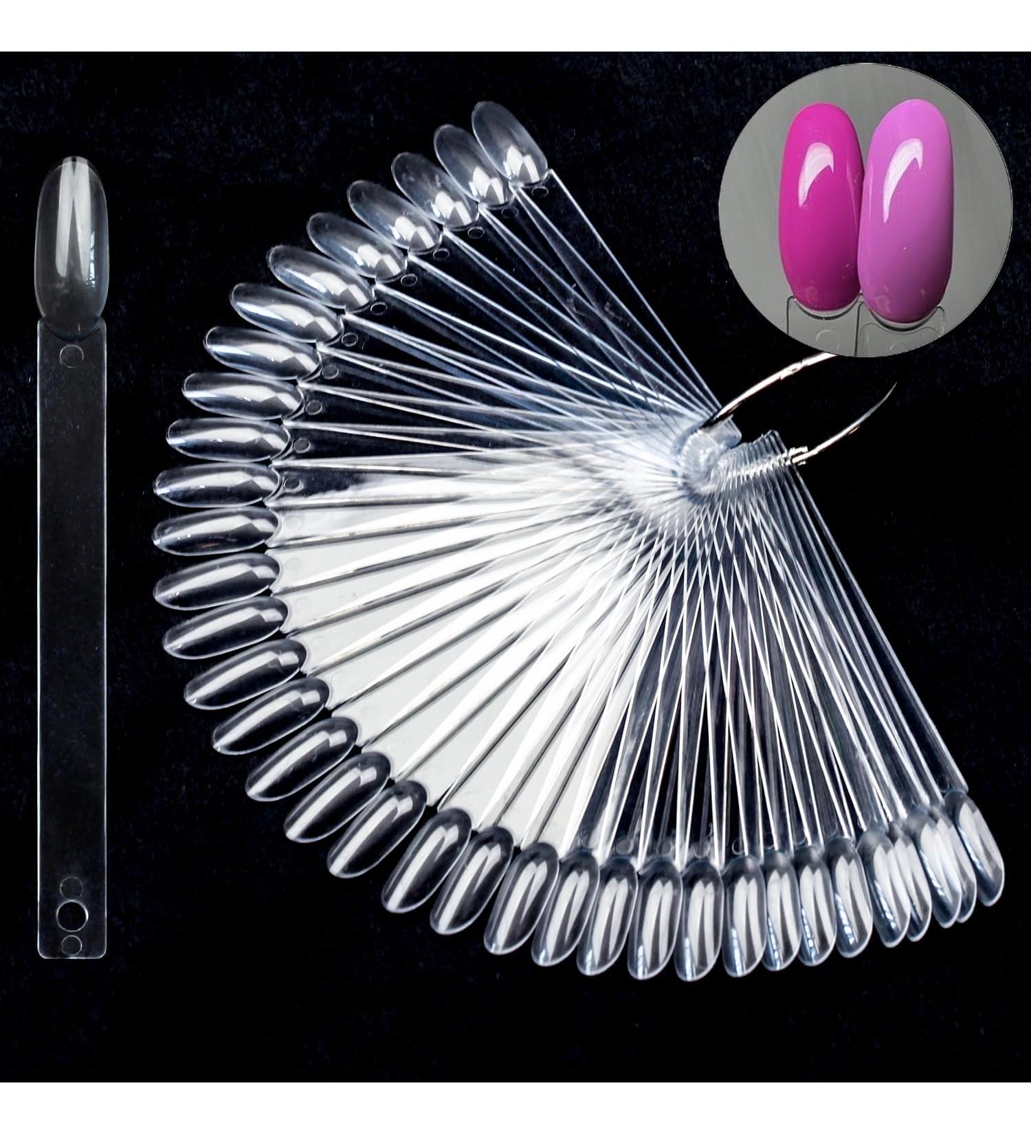 Medium Oval Nail Art Practice Tips - 100pcs Clear Swatch Sticks for Gel Nail Polish Display | BORNBYME - Buy Online on GoSupps.com