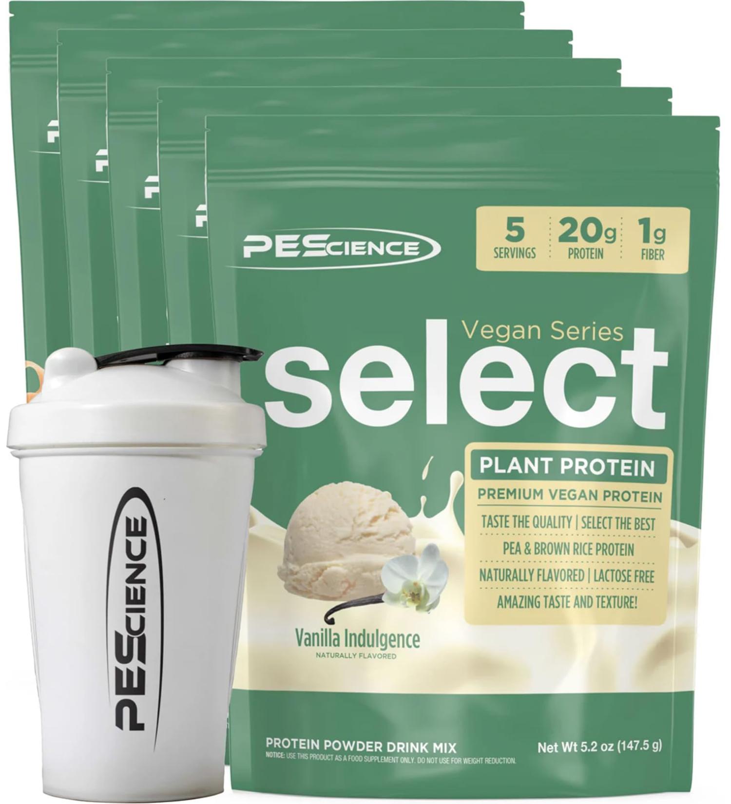 PEScience Select Vegan Protein Powder, Plant Based Protein Powder, Amazing Taste, Smooth Texture, Pea and Brown Rice Blend, Dairy Free, Lactose Free, Gluten Free 5 Flavor Variety Pack, 25 Servings - Buy Online on GoSupps.com