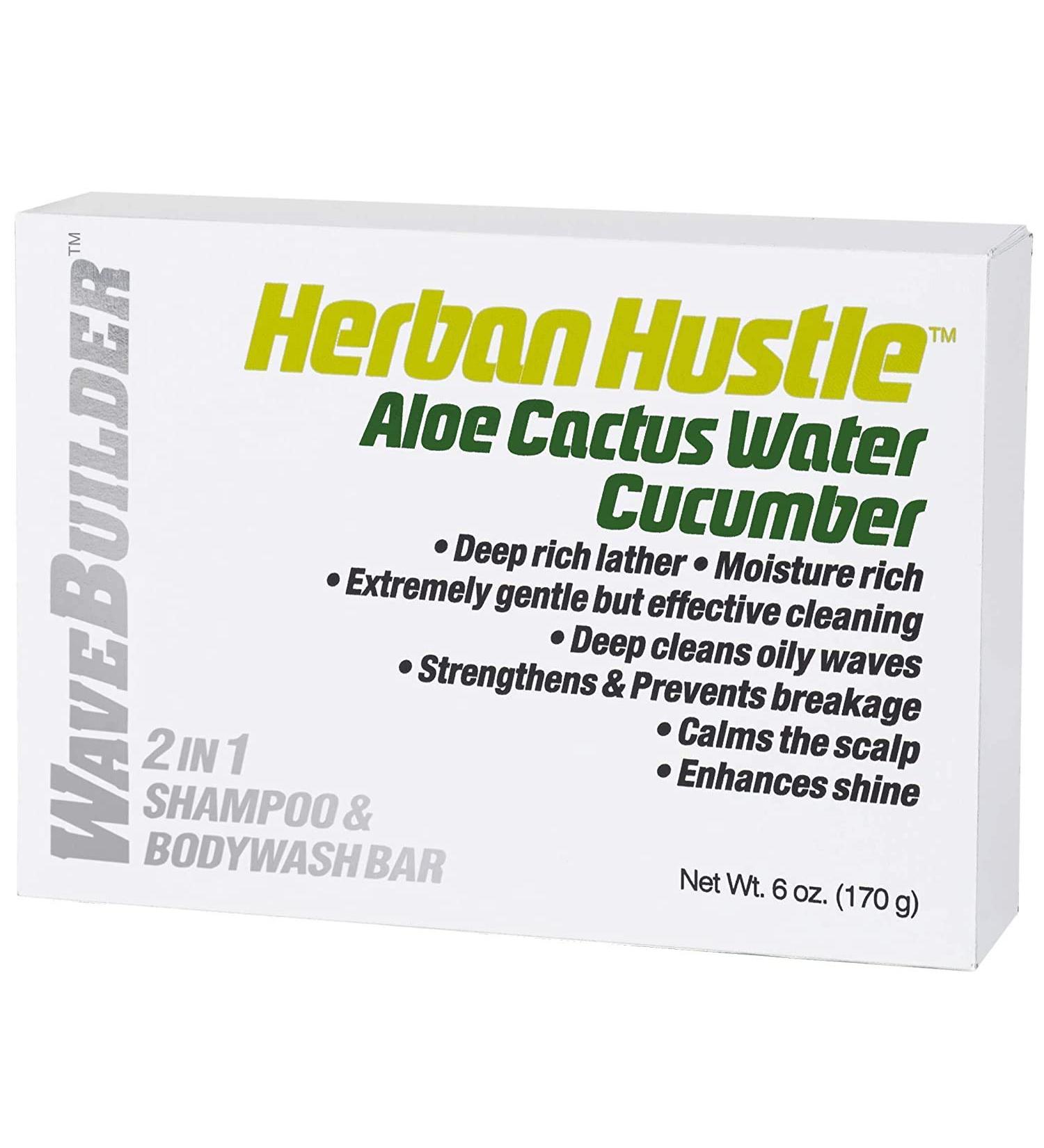 Wavebuilder Herban Hustle Aloe Cactus Water Cucumber 2-in-1 Shampoo & Bodywash Bar | Eco-Friendly Cleansing | International Shipping Available - Buy Online on GoSupps.com
