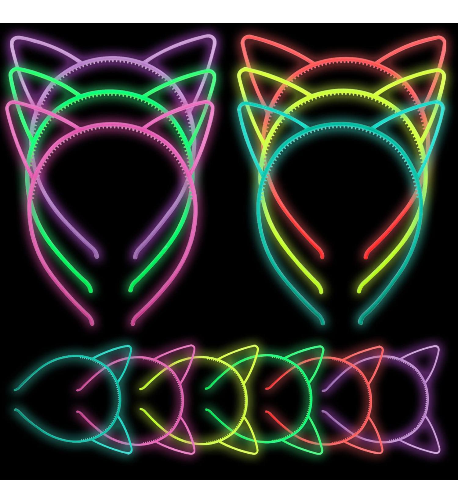 Suyegirl 6 Pcs Glow Dark Cat Ear Headbands for Girls - Halloween Hair Accessories - Buy Online on GoSupps.com