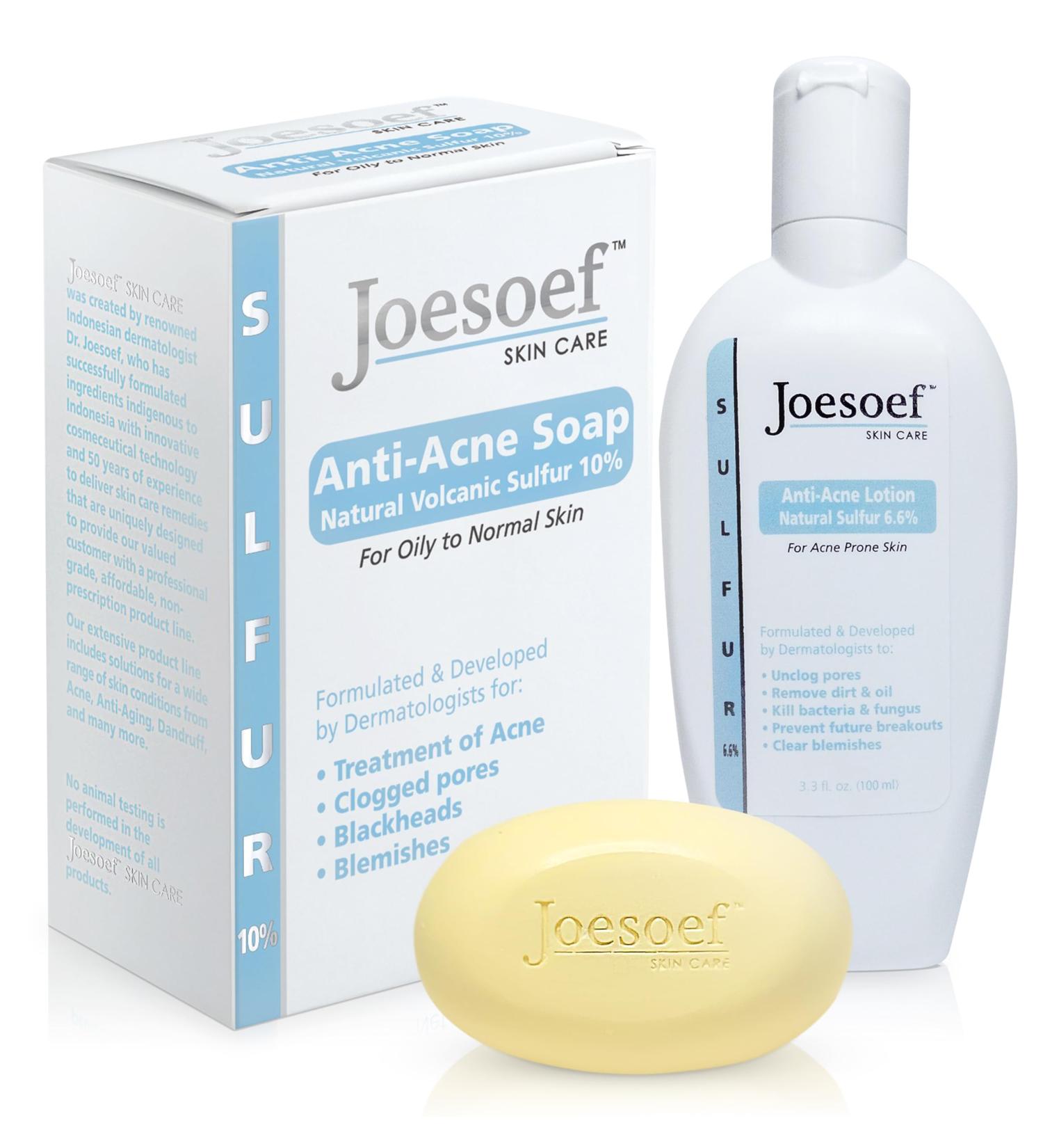 JOESOEF SKIN CARE Sulfur Soap for Acne Pharmaceutical Grade Dermatologists Approved for Acne Rosacea. Sulfur Acne Treatment for Skin Care Daily Routine. (2pack) - Buy Online on GoSupps.com