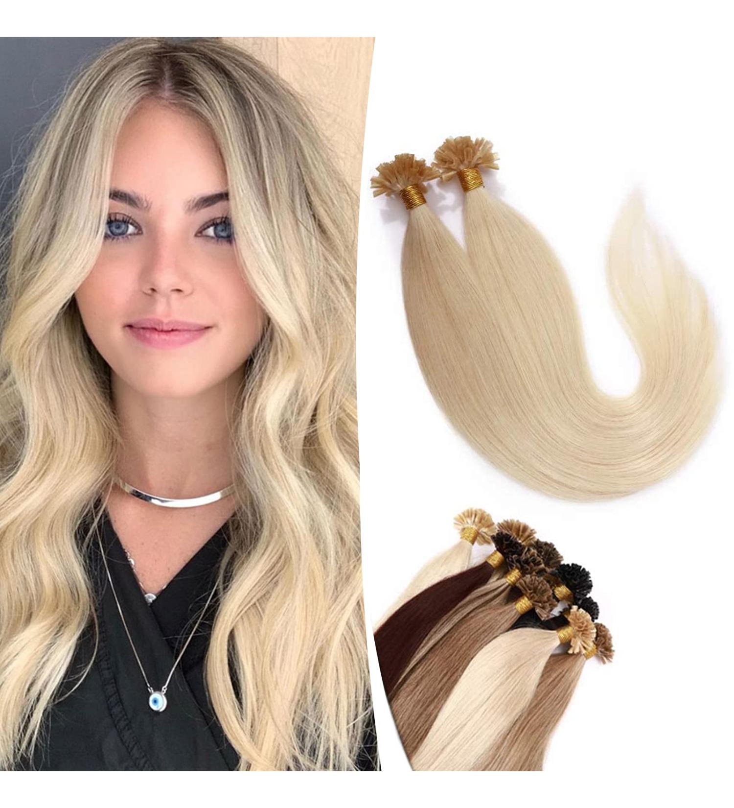 SEGO SONNGING Extensions | 100g Remy Human Hair U-Tip Extensions - Light Blond #613 (20/50cm) - Premium Quality Keratin Hair Extensions - Buy Online on GoSupps.com