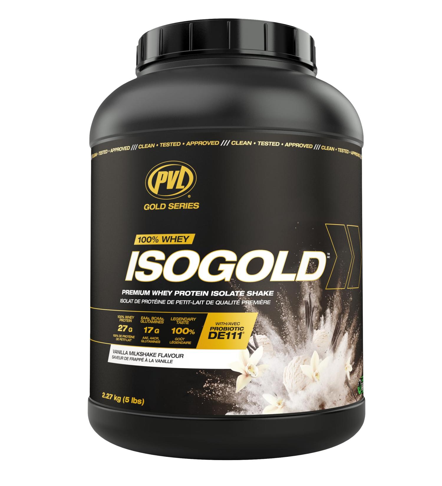 PVL ISOGOLD Grass Fed - Premium Isolate 100% Whey Protein Shake (2.27 kg (Pack of 1) Vanilla MIlkshake - Buy Online on GoSupps.com