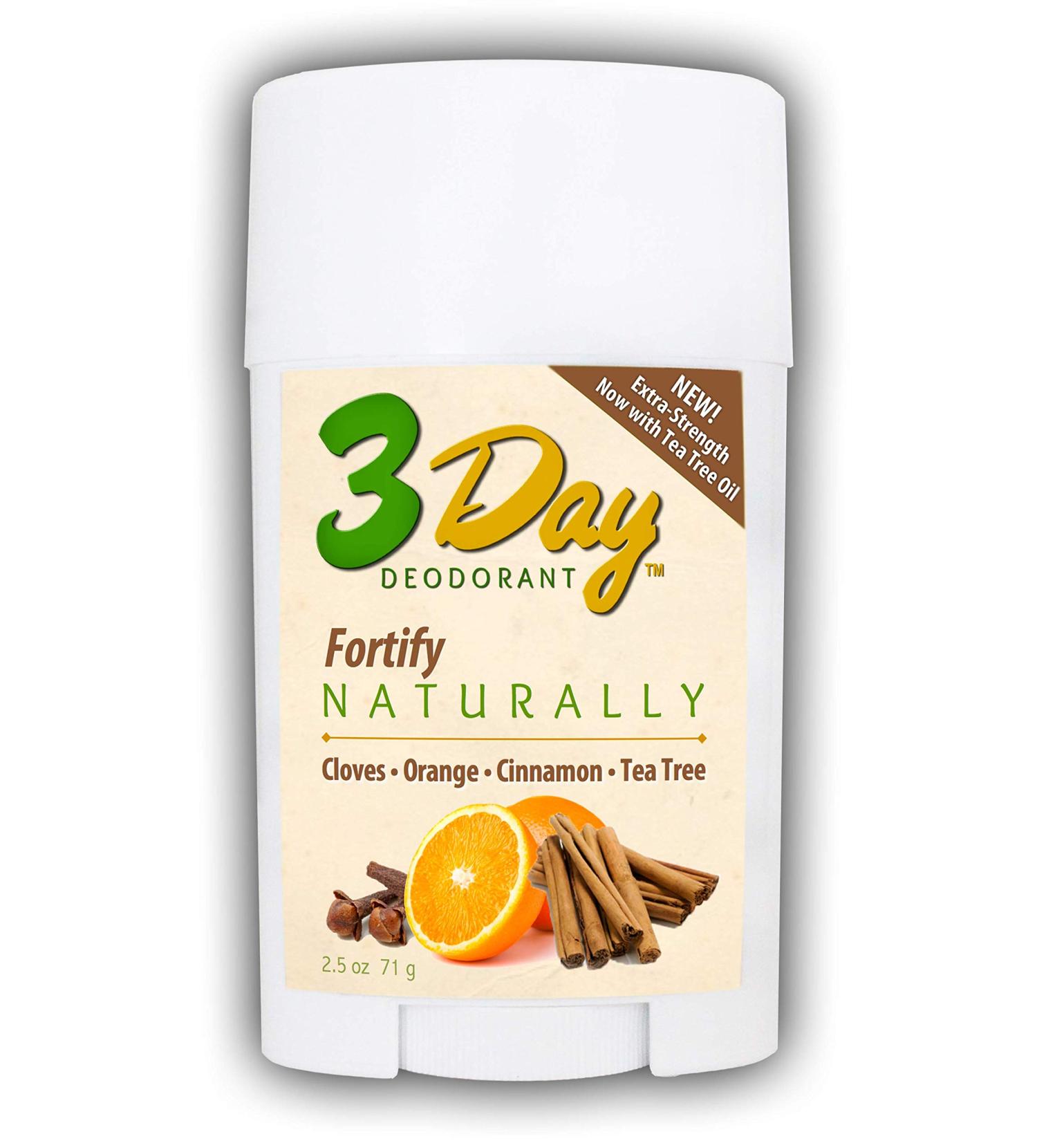 3-Day Natural Deodorant - New Softer Formula - All Natural Farm Tested (2.5 oz Stick) Gluten Free Aluminum Free (Fortify) - Buy Online on GoSupps.com
