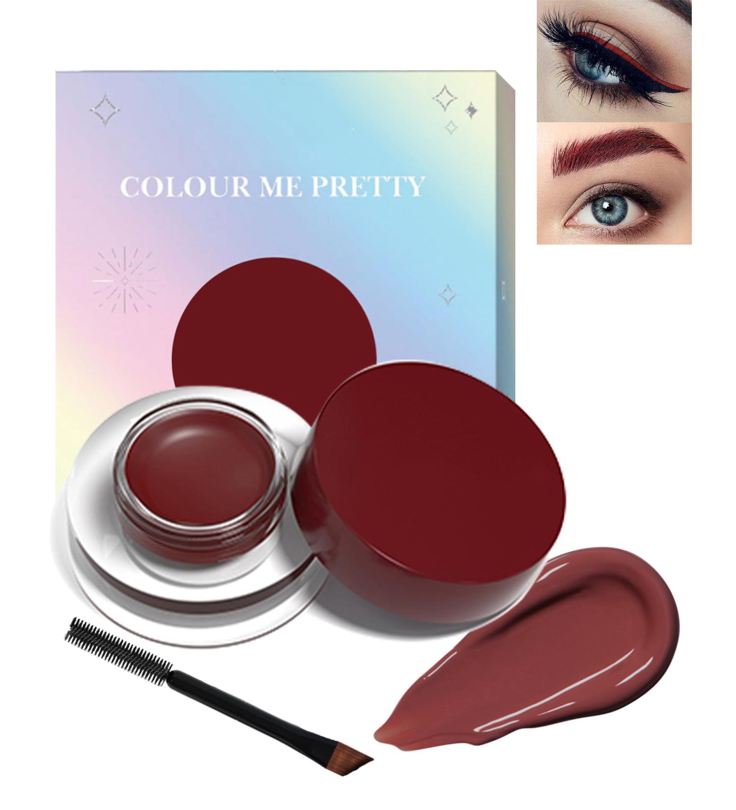 Waterproof Matte Gel Eyeliner Pot- Red Long Lasting Cream Eyeliner Eyebrow Gel High Intensity Pigments Smudge-proof Eye Liner Brow Cream for Halloween Cosplay Show Eye Liner Brow Face Makeup-#117 - Buy Online on GoSupps.com
