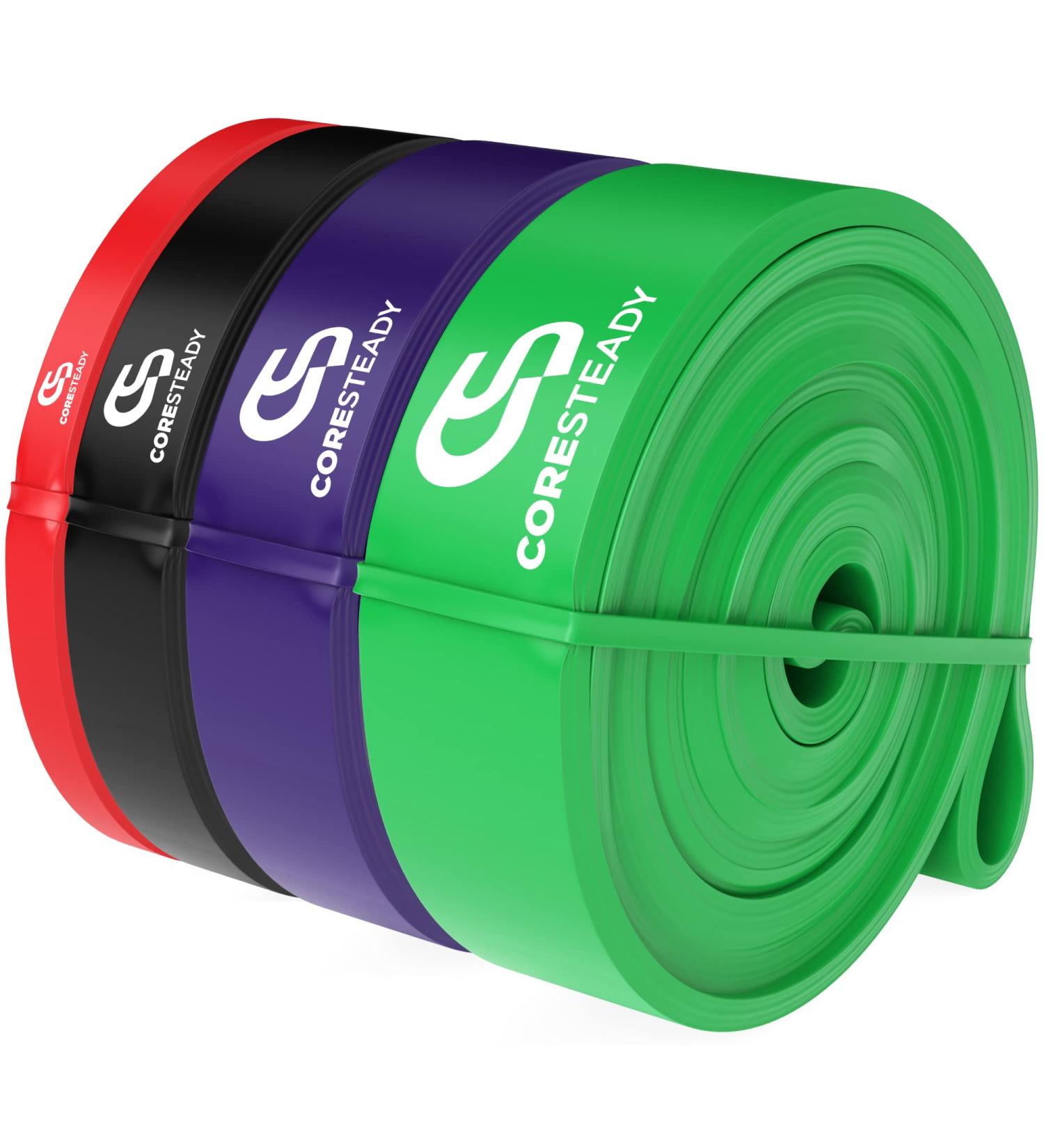 Coresteady Pull Up Bands & Resistance Bands - Heavy Duty Rubber Loop Bands for Men & Women - Build Power & Muscle - Fitness Training Assist for Pull Ups & Exercise (Red/Black/Purple/Green) - Buy Online on GoSupps.com
