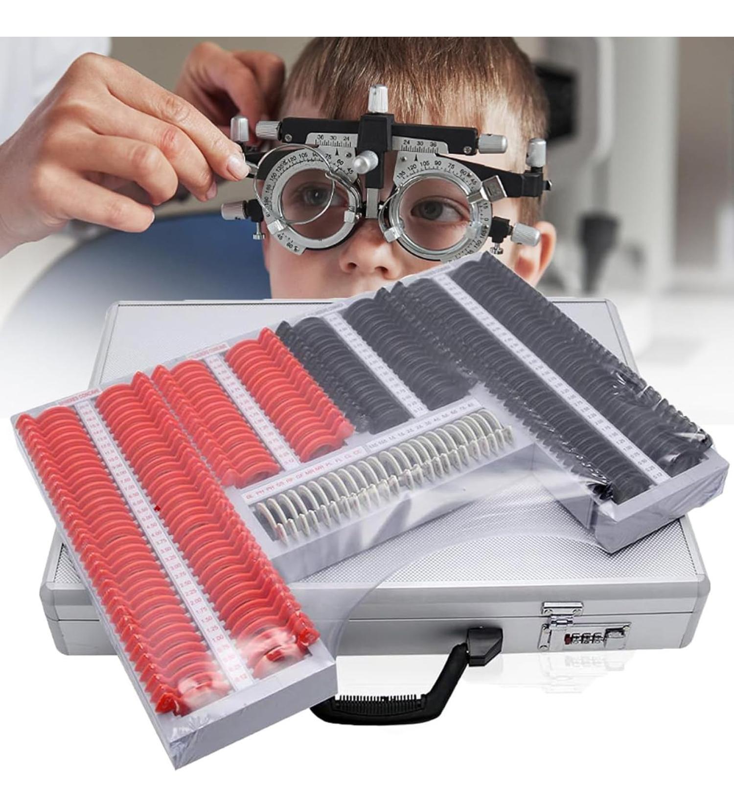 266Pcs Optical Lens Optometry Rim Case Kit Set w/Free Optometry Test Trial Frame Complete Optical Trial Lens Set with Aluminum Storage Box Ophthalmic Trial Case Lenses - Buy Online on GoSupps.com