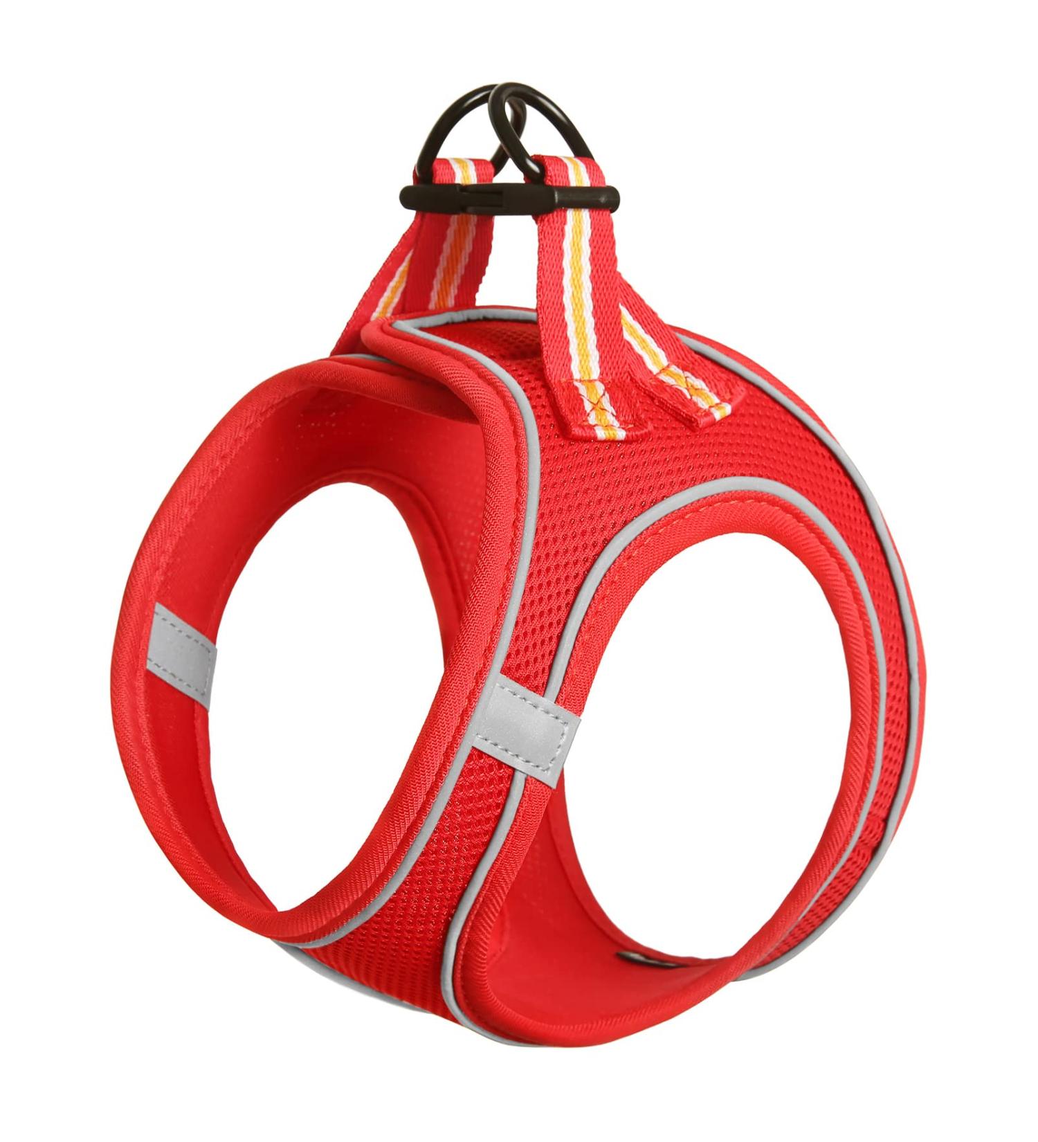 Buy Heele Small Soft Dog Dishes & Air Mesh Adjustable Harness - Safe Control for Walking Running Training - Reflective Red XS - Buy Online on GoSupps.com
