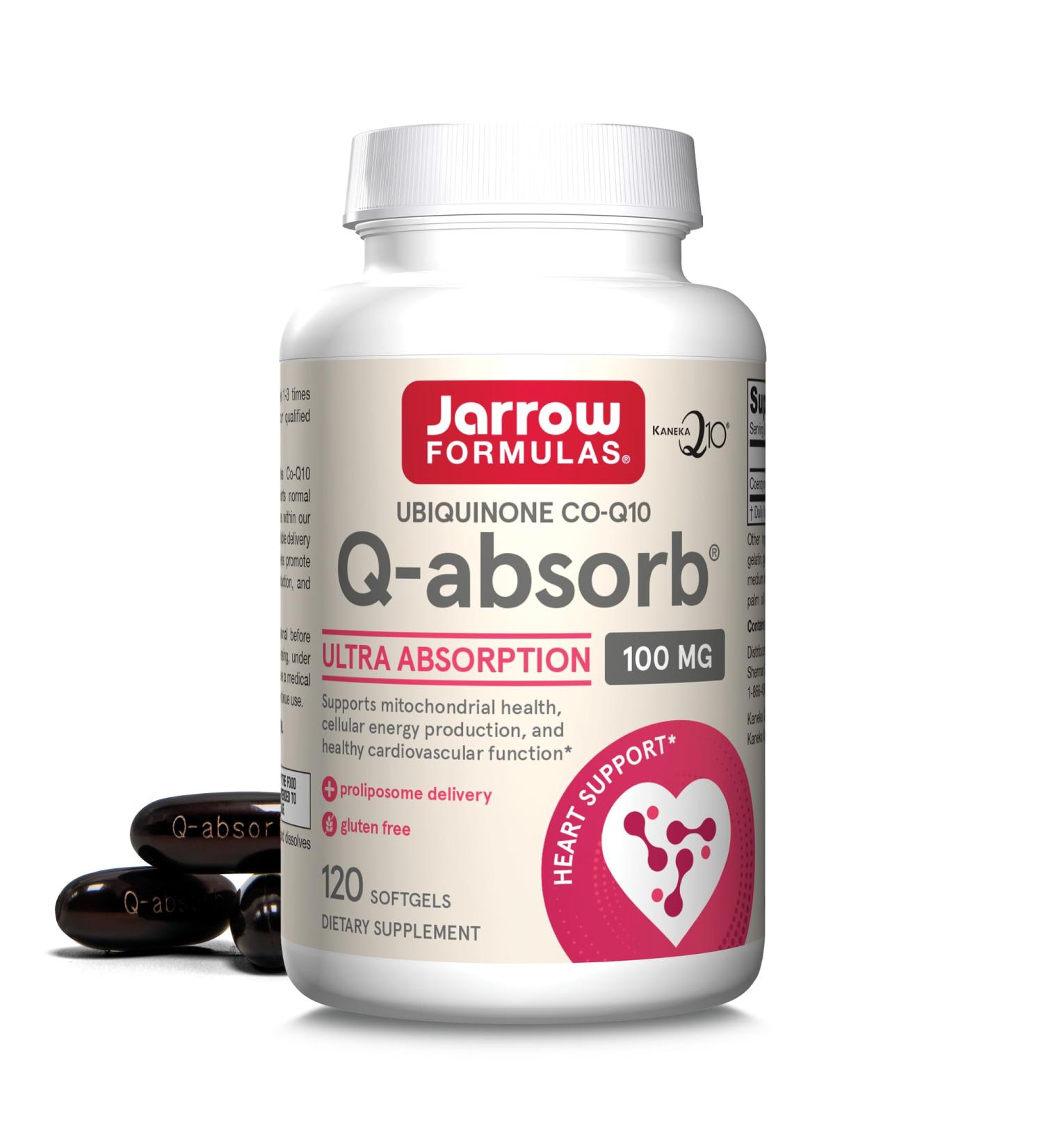 Buy Jarrow Formulas Q-absorb Co-Q10 100mg Antioxidant Support for Energy & Heart Health | 120 Softgels International Shipping Available - Buy Online on GoSupps.com
