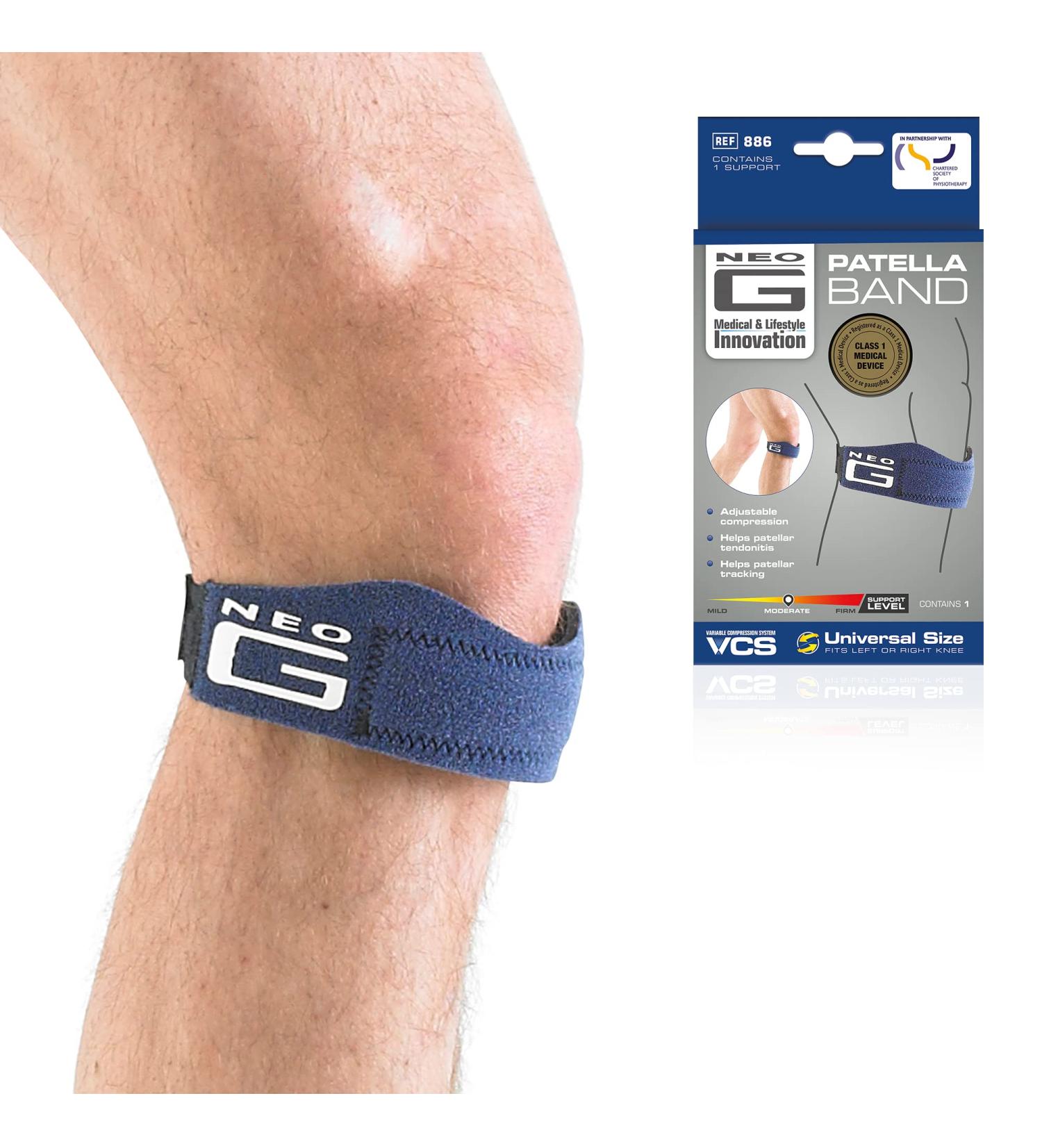 Neo G Patella Tendon Knee Strap - Support for Running, Walking, Crossfit, Gym - Ideal for Knee Pain, Tendonitis, Patellar Tracking - Buy Online on GoSupps.com