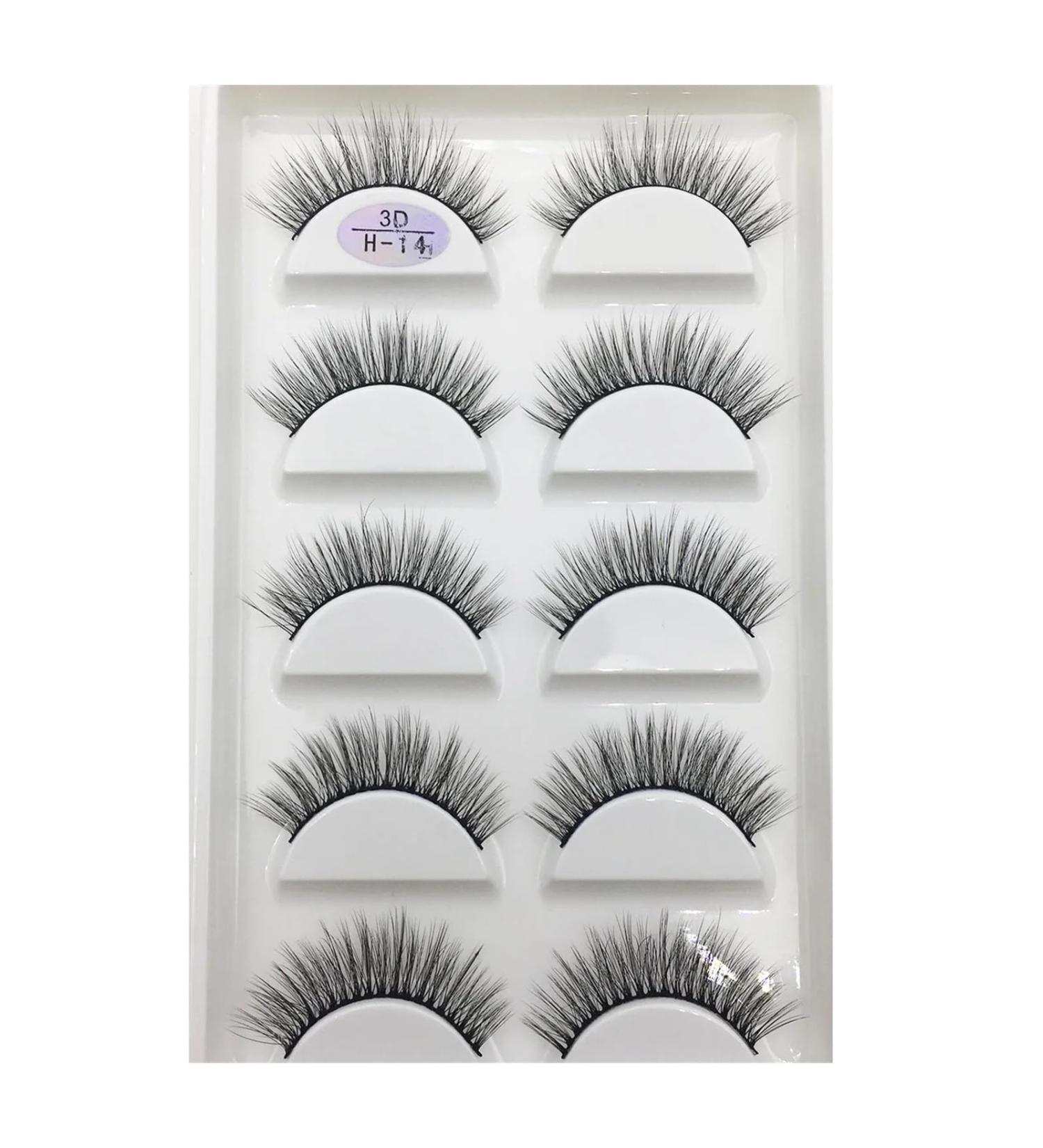 UAMOU 16 Style 10/50 Boxes 3D Mink Lashes Natural Cross False Eyelashes Long Messy Makeup Eye Lashes Faux Cils Maquillaje Cheerfully (Color : 5Pairs H 14 Size : 10Boxes 50Pairs) - Buy Online on GoSupps.com