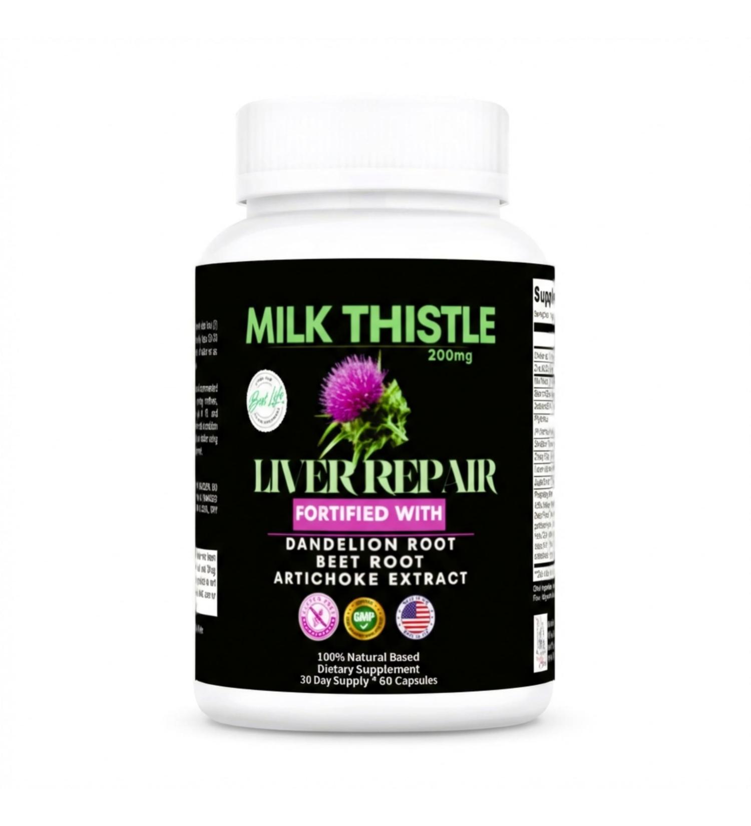 THIS LITTLE HOUSE OF MINE Milk Thistle Liver Support Fortified with Dandelion Beet Root Artichoke Zinc Choline (200mg Milk Thistle) - Buy Online on GoSupps.com