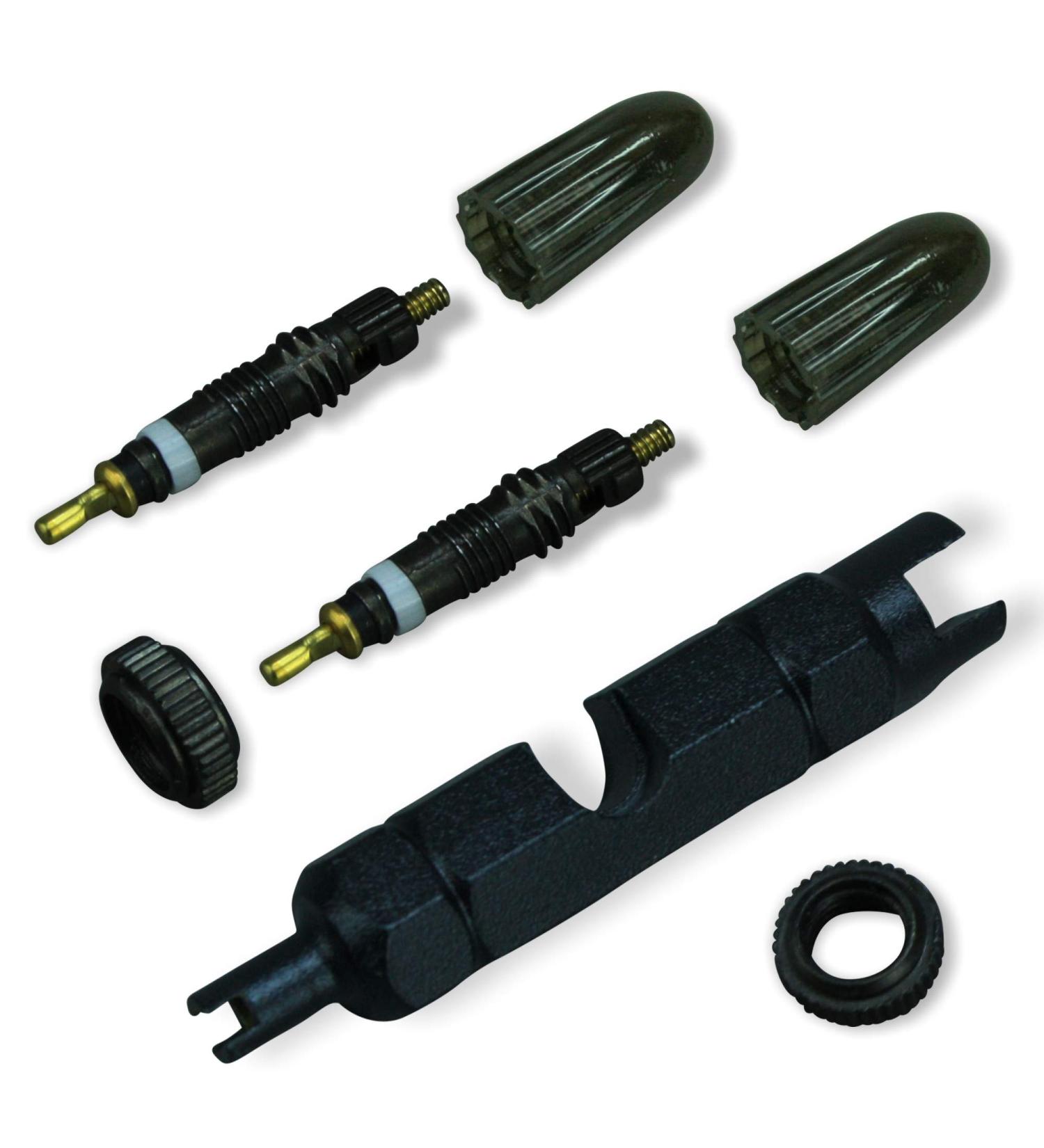 Buy Black Set: 2X Original Schwalbe SV Valve Insert Smoke Grey Caps & Accessories - International Shipping Available - Buy Online on GoSupps.com