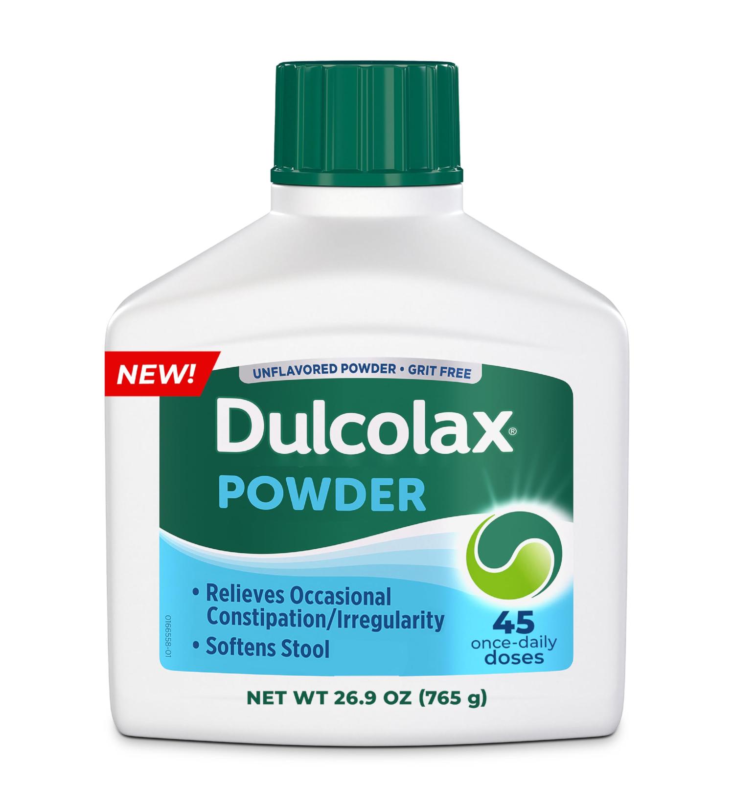 Dulcolax Laxative Powder Gentle and Effective Constipation Relief for Adults Stool Softener with PEG 3350 Stimulant Free Formula No Harsh Side Effects Osmotic Laxative 26.9 oz Bottle 45 Doses - Buy Online on GoSupps.com