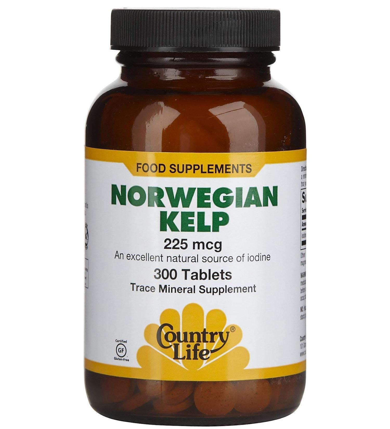 Country Life Norwegian Kelp 225 mcg - 300 Tablets - Buy Online on GoSupps.com