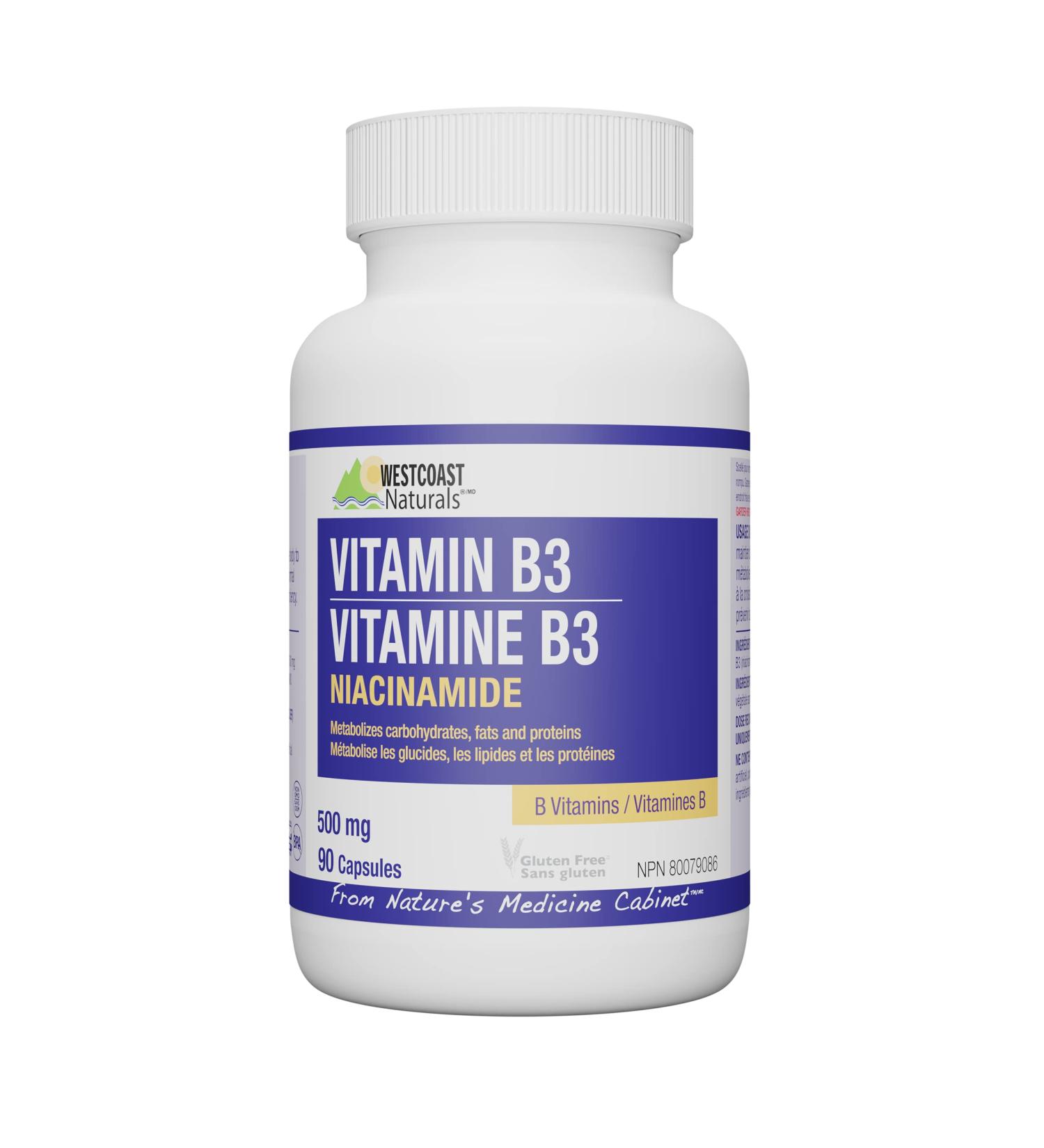 Westcoast Naturals Niacinamide Capsule 500 mg - Buy Online on GoSupps.com