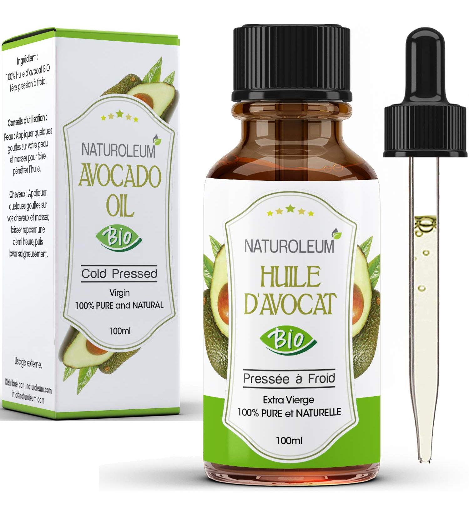 ORGANIC AVOCADO OIL cold pressed Pure and Natural - Extra Virgin - Nourishing Care for Hair Beard and Skin (100ml) - Buy Online on GoSupps.com