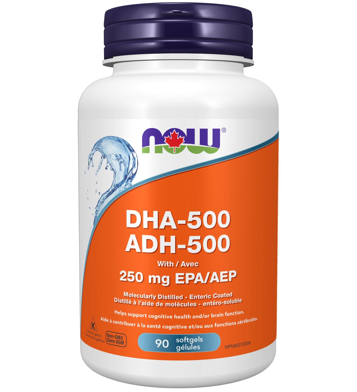 NOW Supplements DHA-500 1000mg Softgels 90 Count - Buy Online on GoSupps.com