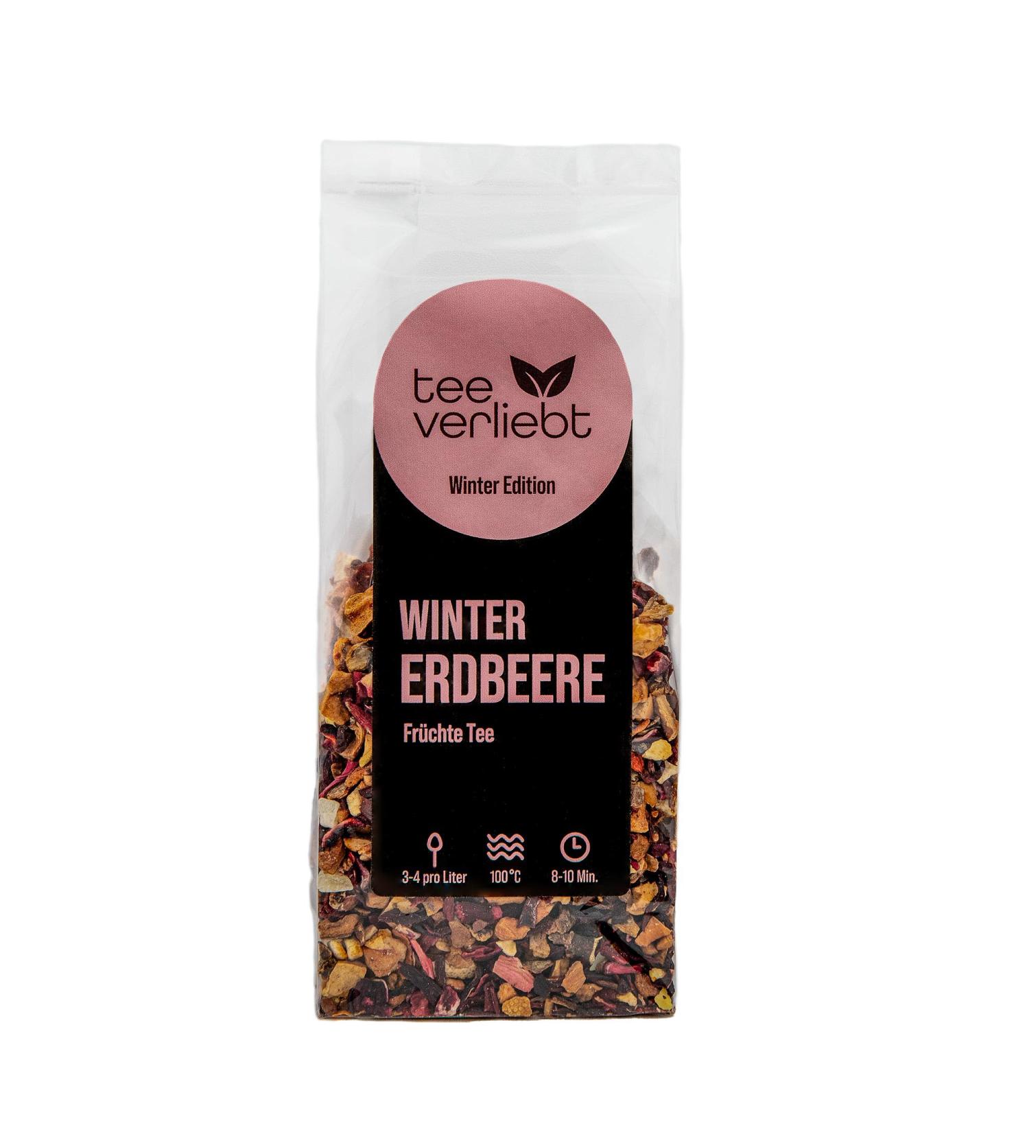 Teeverliebt - Winter Edition Winter Strawberry Fruit Tea 100 g | Loose Fruit Tea | Delicious Tea Mix Ideal as a Gift for Christmas - Buy Online on GoSupps.com
