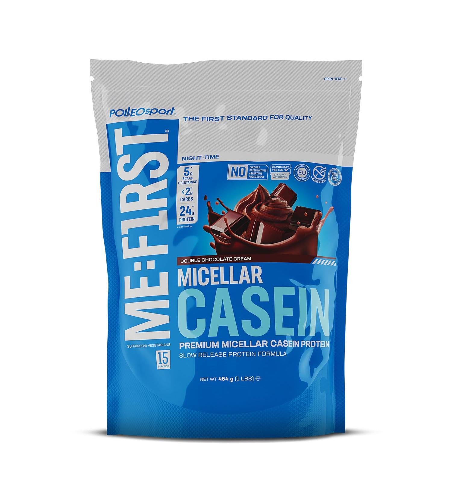 Me First Micellar Casein - Double Chocolate Cream 454g | Premium Protein Supplement for Muscle Recovery - Buy Online on GoSupps.com