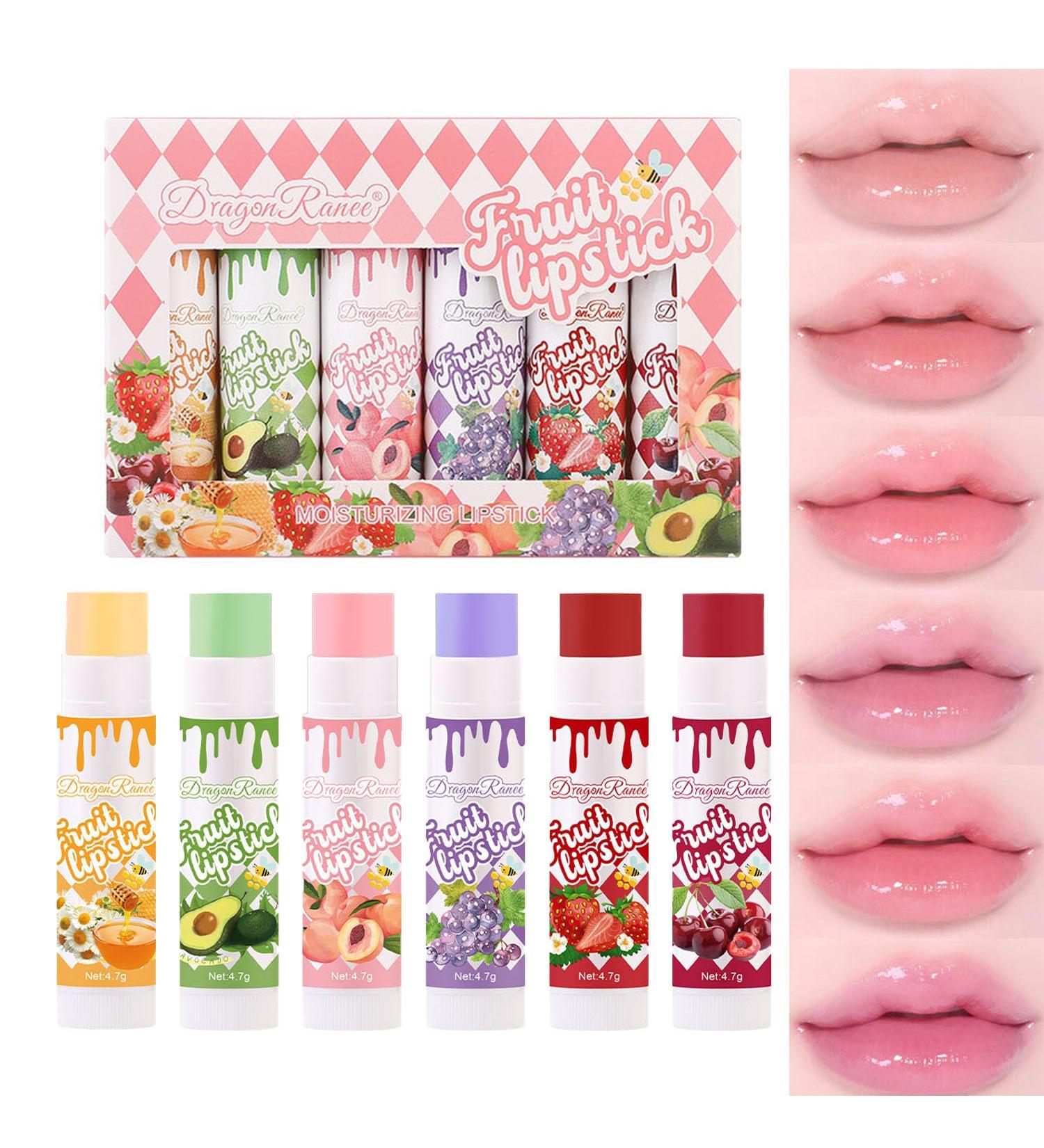 Pakivs 6 Pcs Fruit-flavored Lipstick Set Hydrating Tinted Lip Balm Moisturizing Lipstick Lip Balm Bulk Lip Care Makeup - Buy Online on GoSupps.com