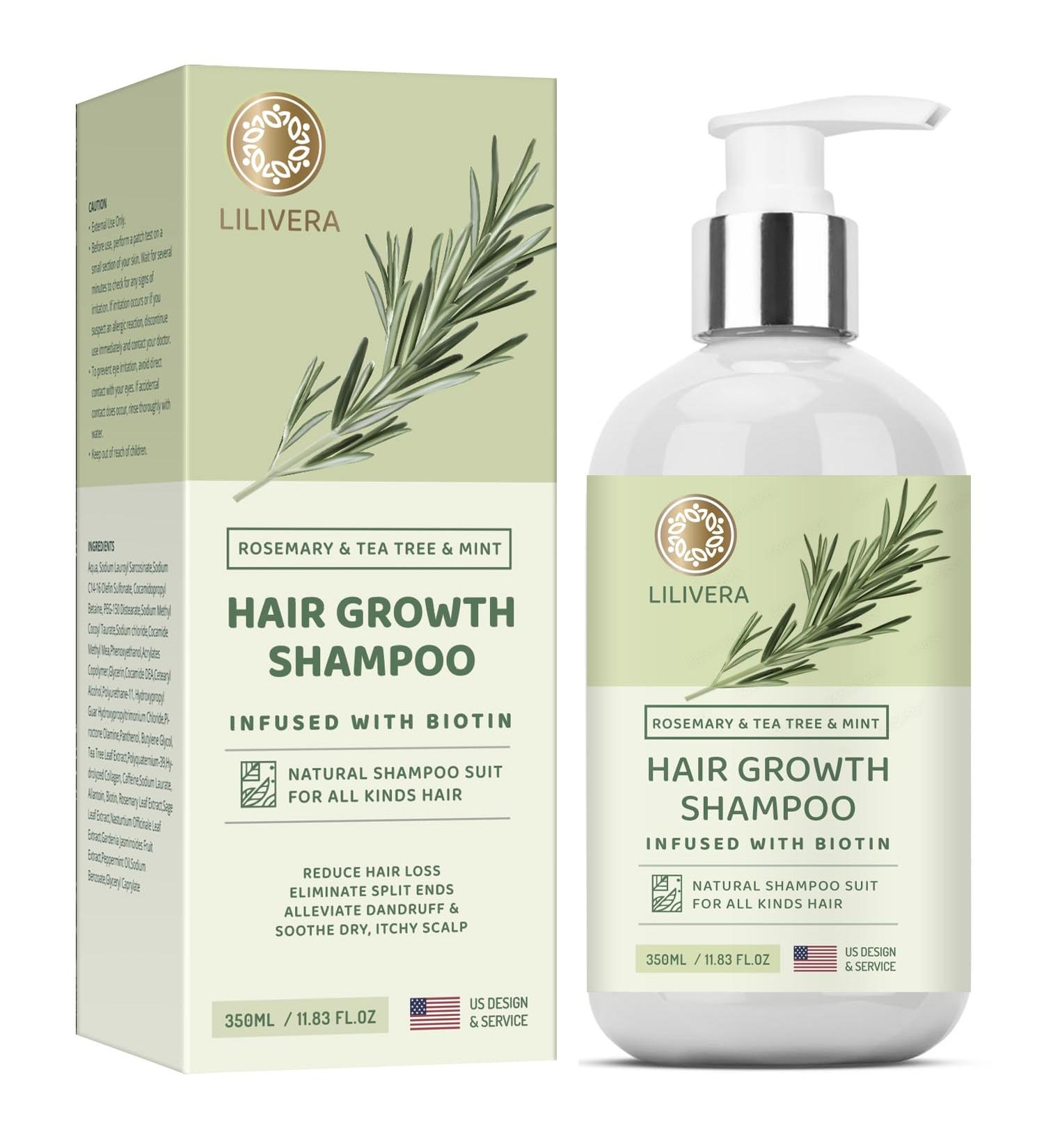 Hair Growth Shampoo | Anti-Hair Loss Solution for Men & Women | Rosemary Mint & Tea Tree Oil | 11.8 fl. oz - Buy Online on GoSupps.com