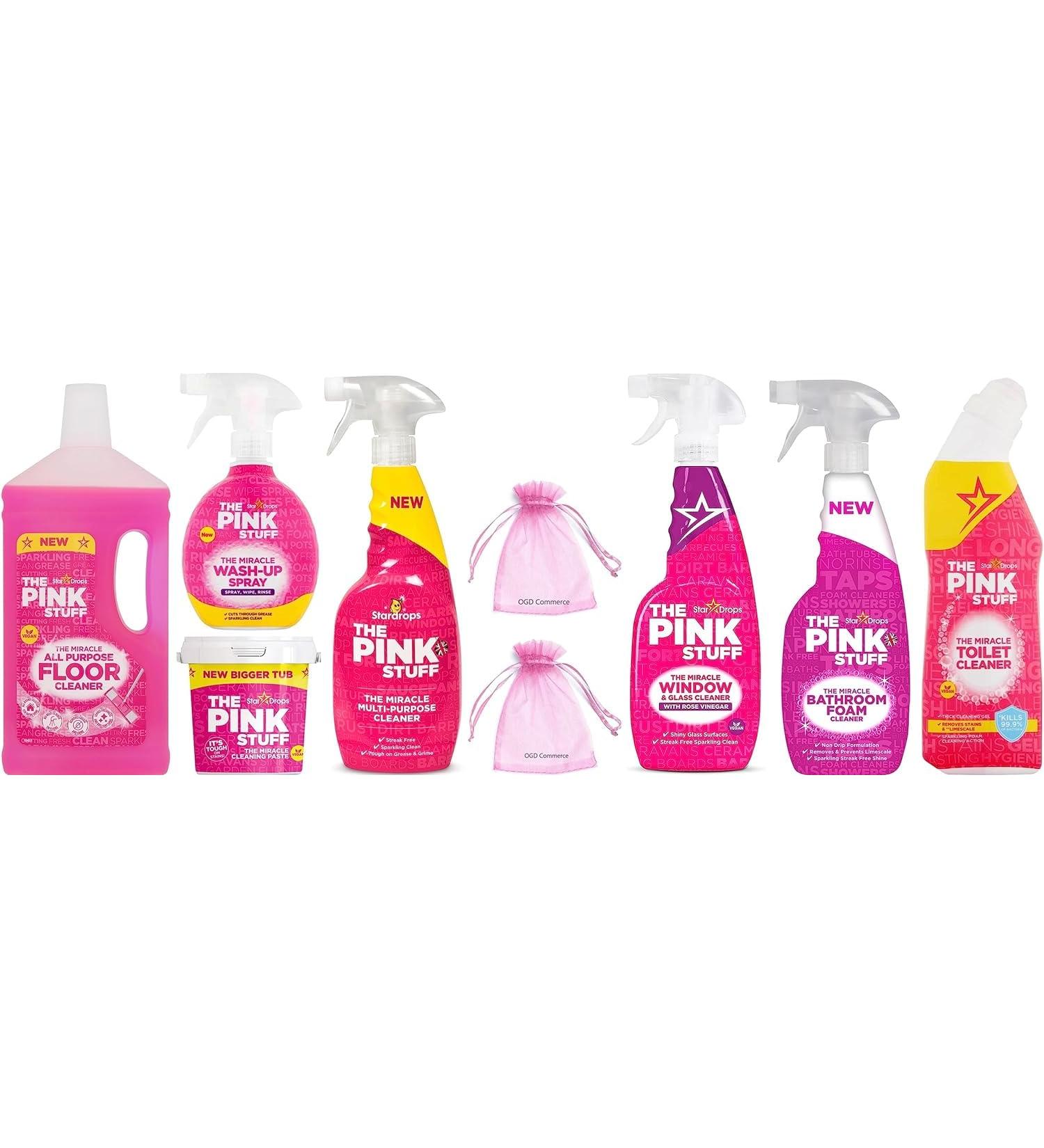OGD Commerce Stardrops The Pink Stuff Miracle household All Purpose Cleaning Bundle Cleaners for Outdoor use Floor Dishes Kitchen Windows Glass Surfaces & Bathroom 7 pieces set
